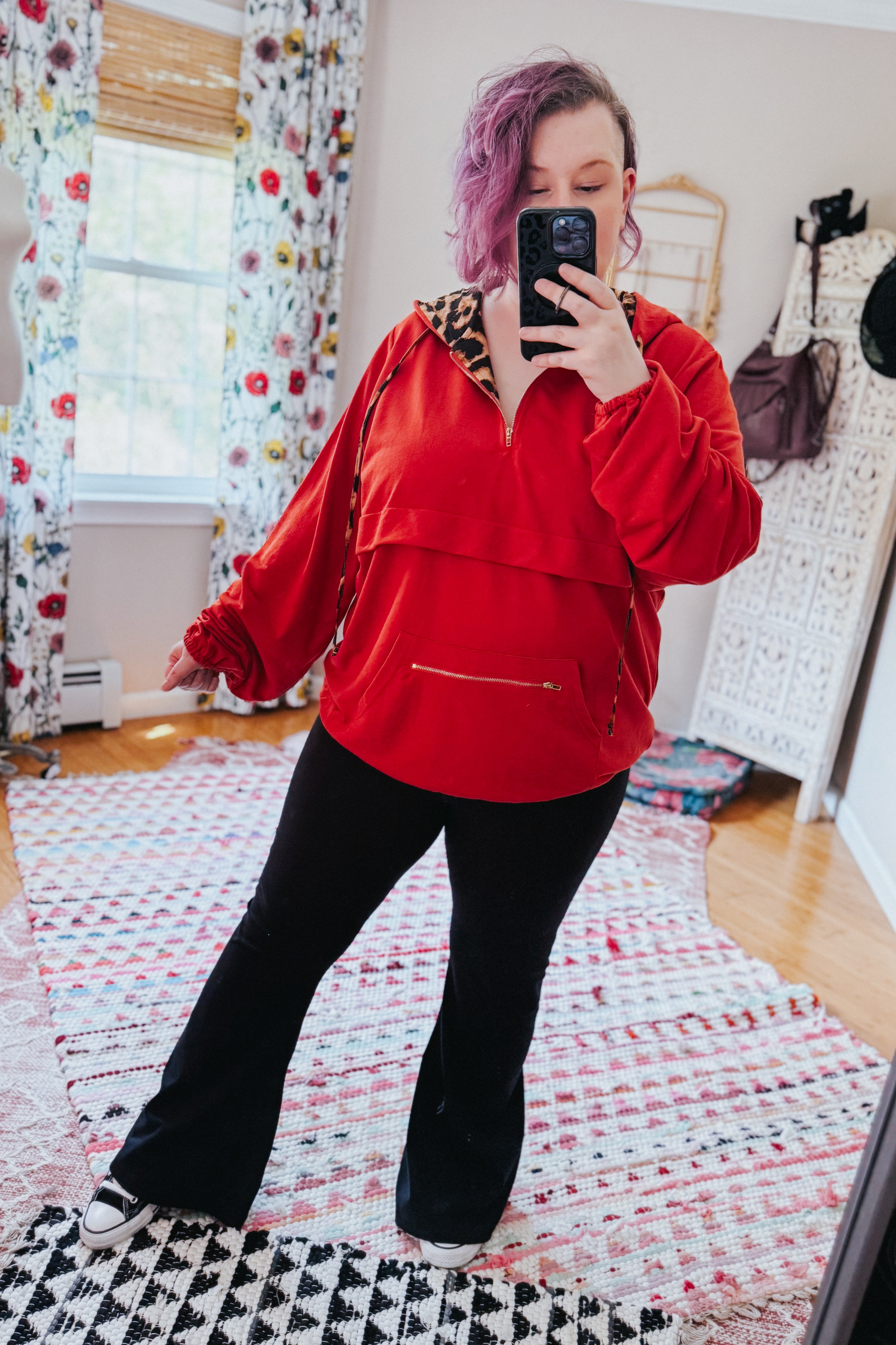 Bold Moves Peekaboo Leopard Pullover