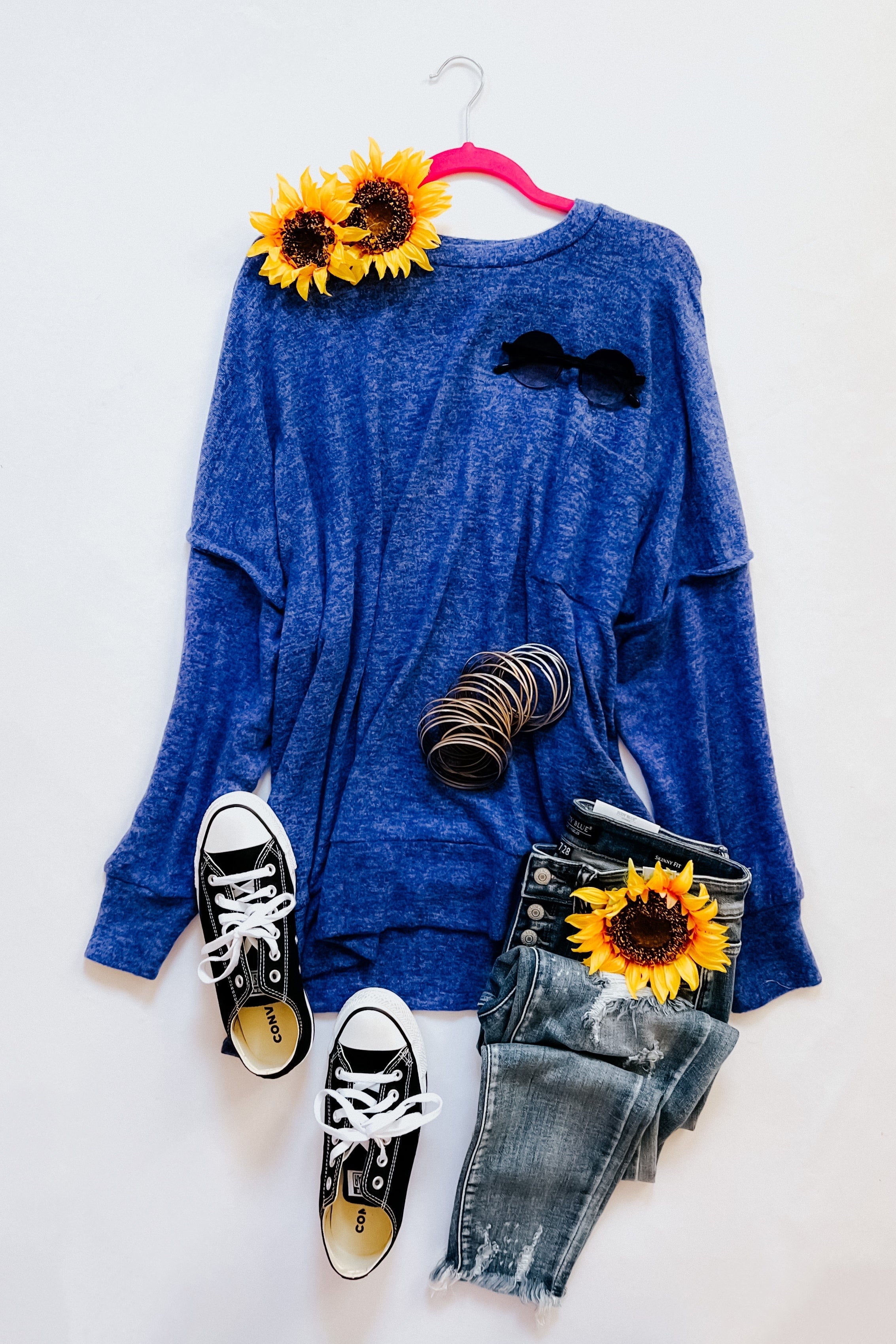 Now's The Time Mélange Sweater • Blue