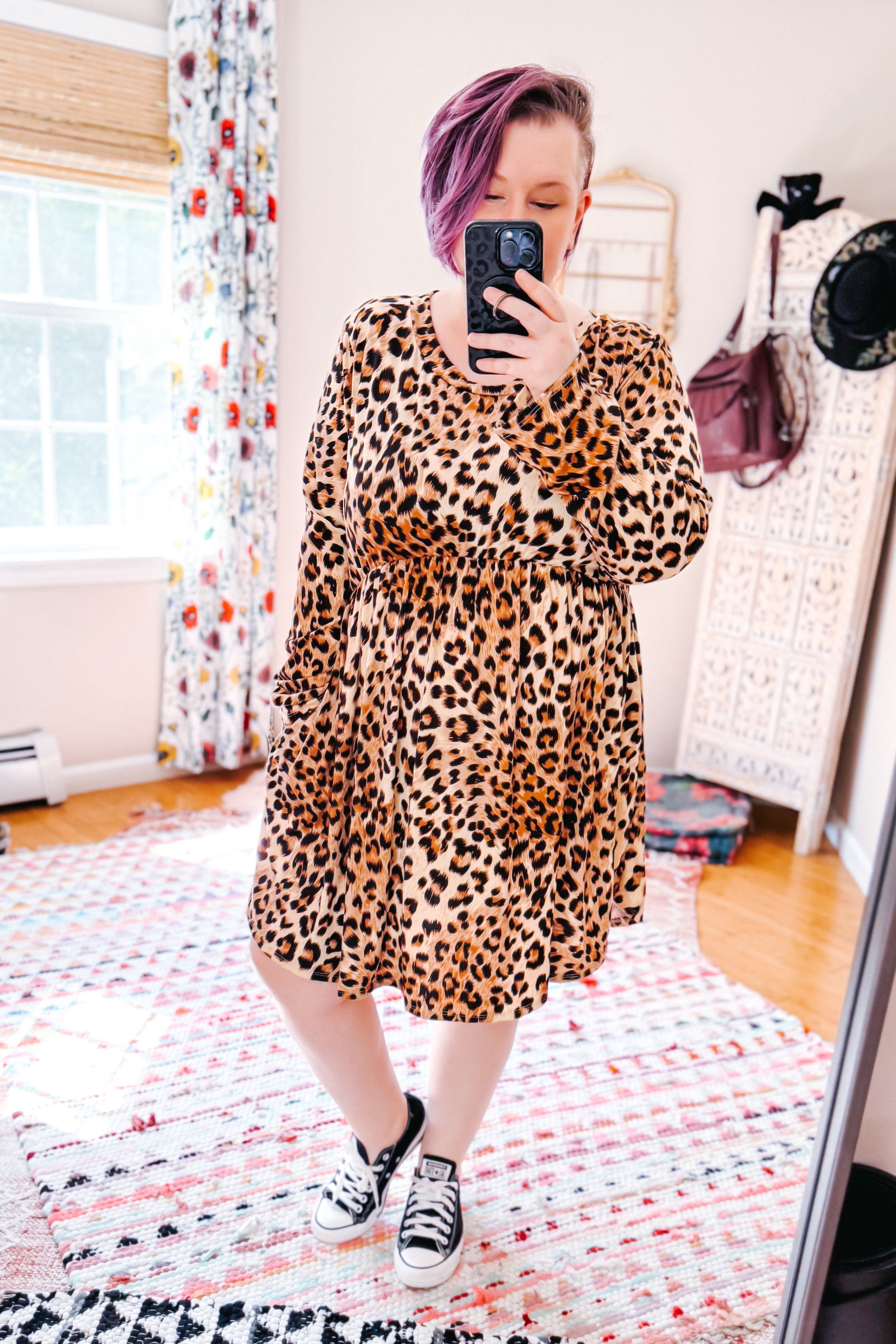 Sweet & Spotted Leopard Babydoll Tunic Dress