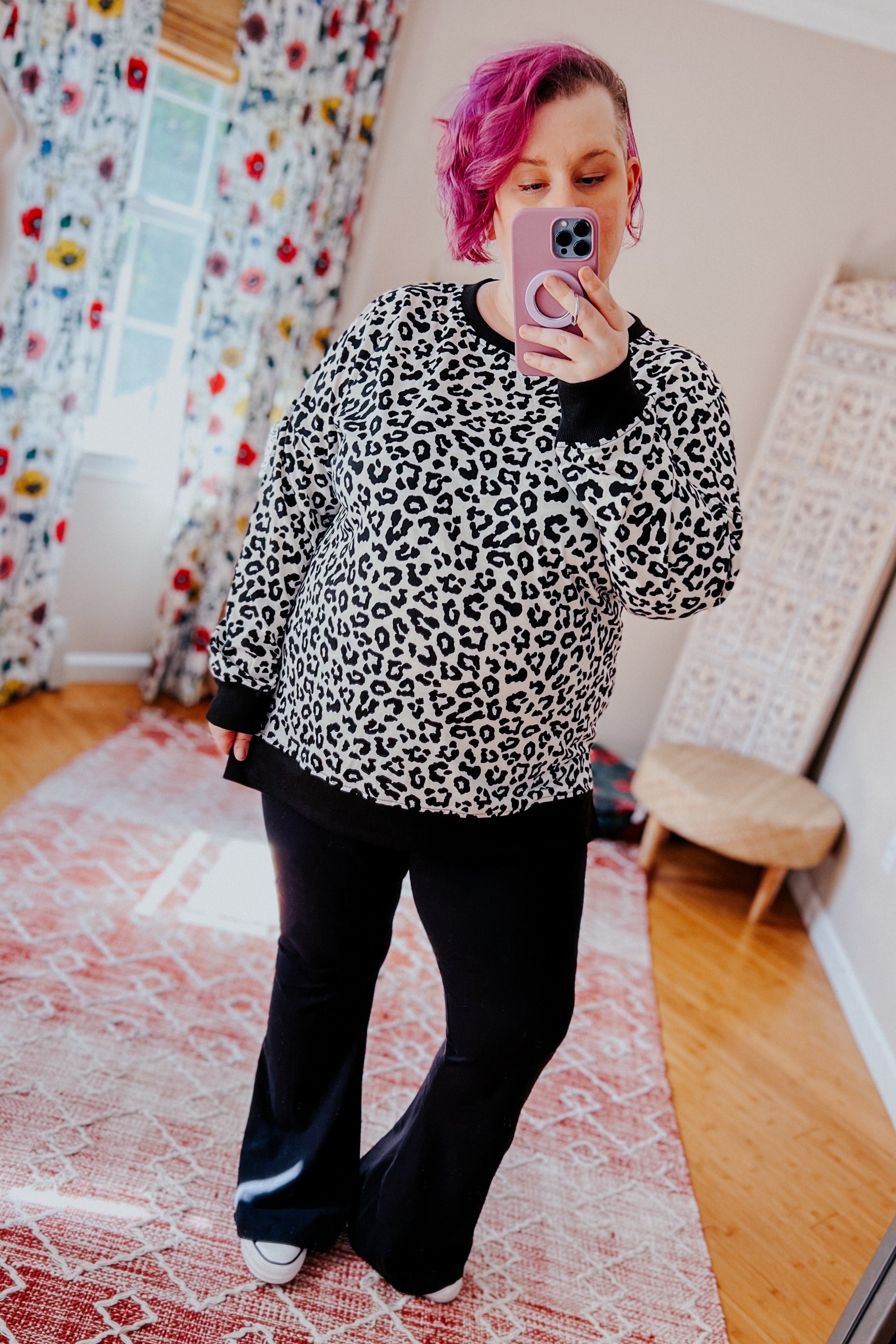 Cozy in Cheetah Pullover Sweatshirt