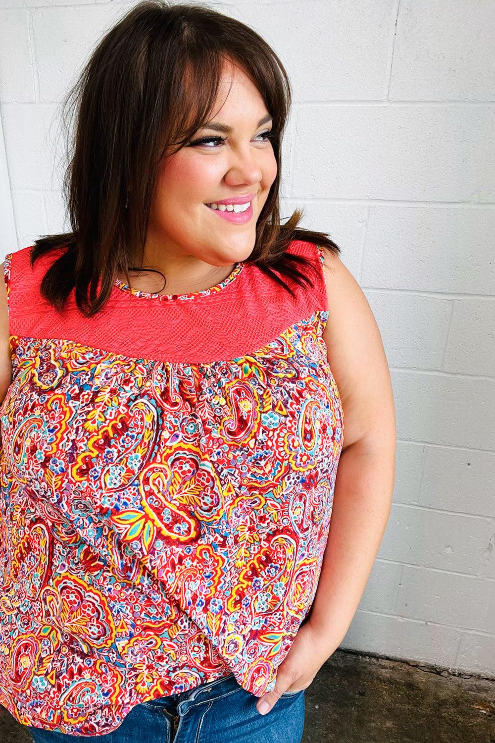 Plenty Of Love Paisley Print Tank Top - Atomic Wildflower
