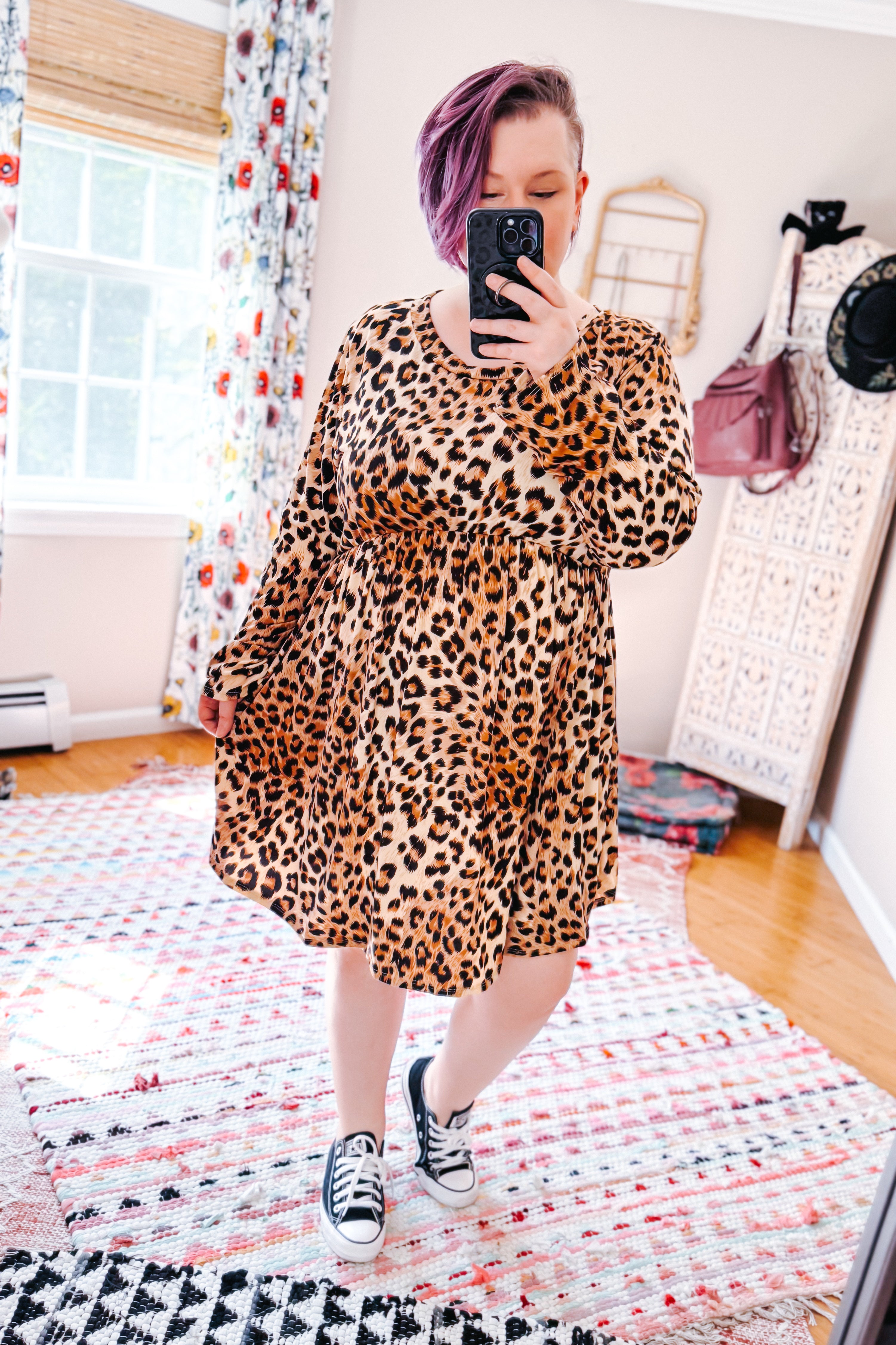 Sweet & Spotted Leopard Babydoll Tunic Dress