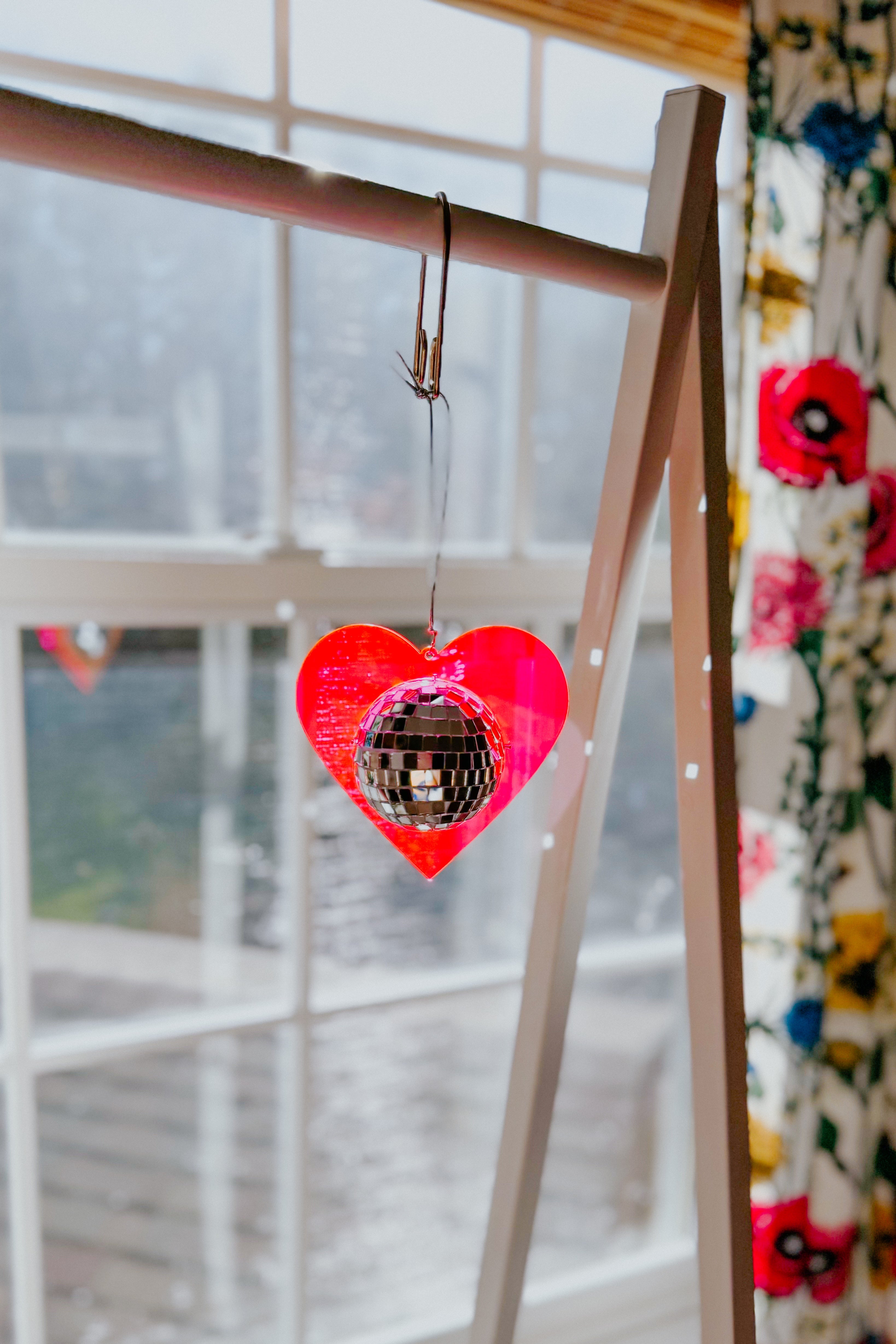 Hanging Mini Disco Heart Sun Catcher