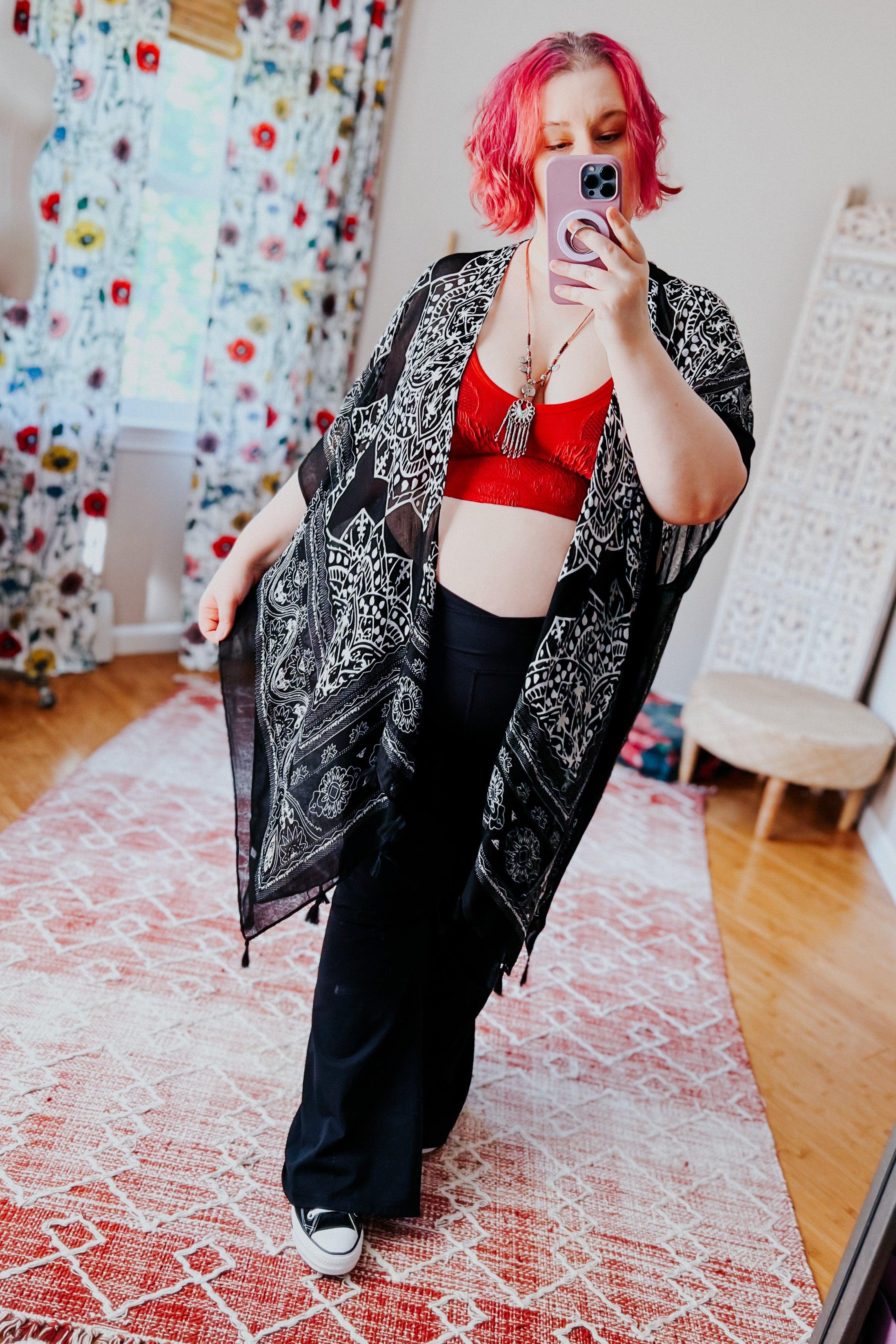 Took My Love Tassel Kimono • Black - Atomic Wildflower
