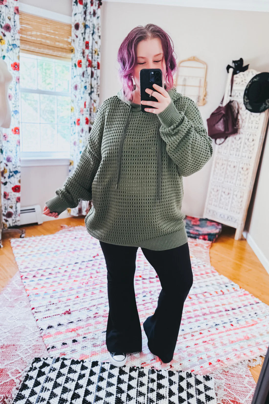 What a Catch Open Weave Pullover