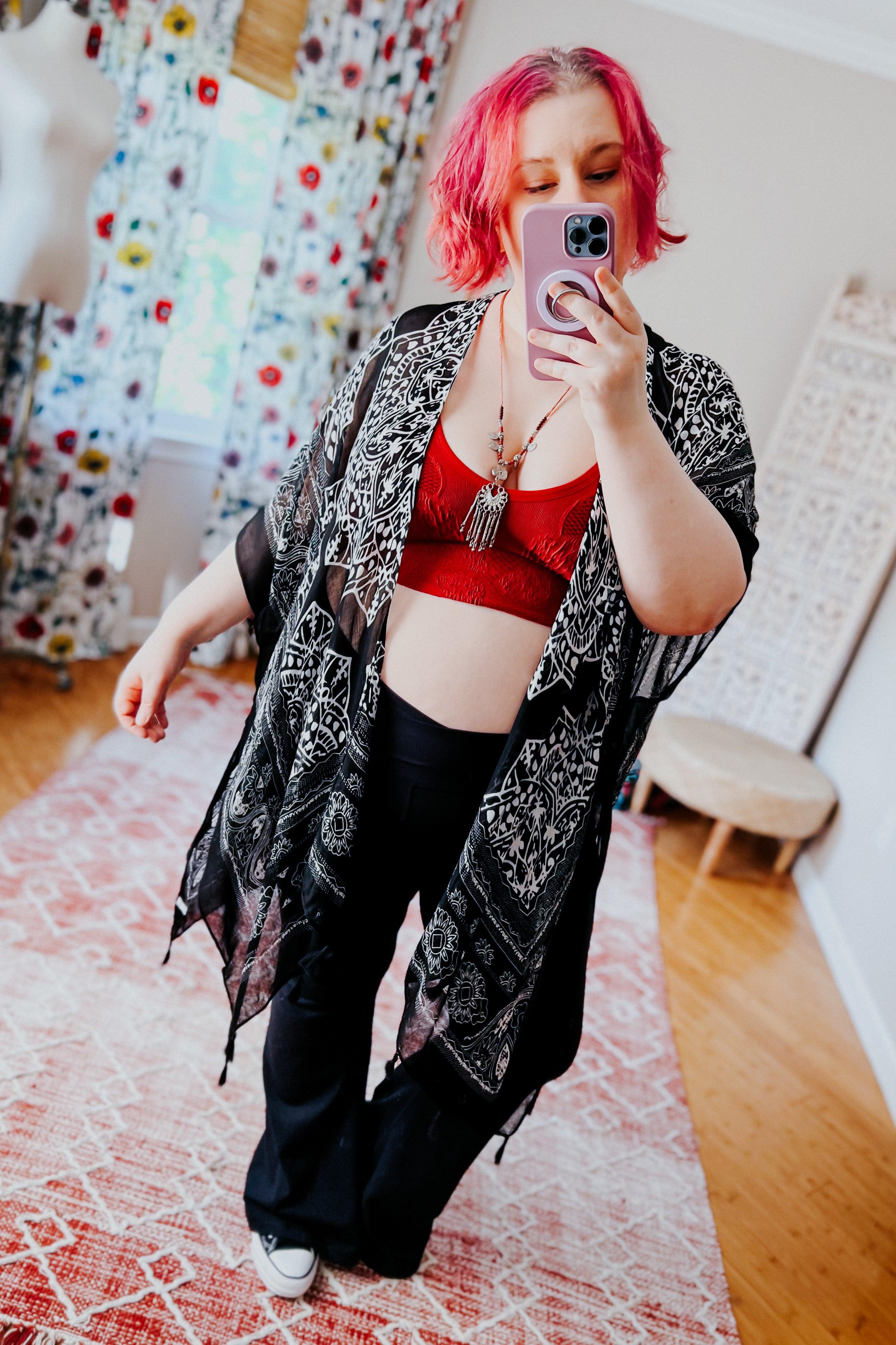 Took My Love Tassel Kimono • Black - Atomic Wildflower
