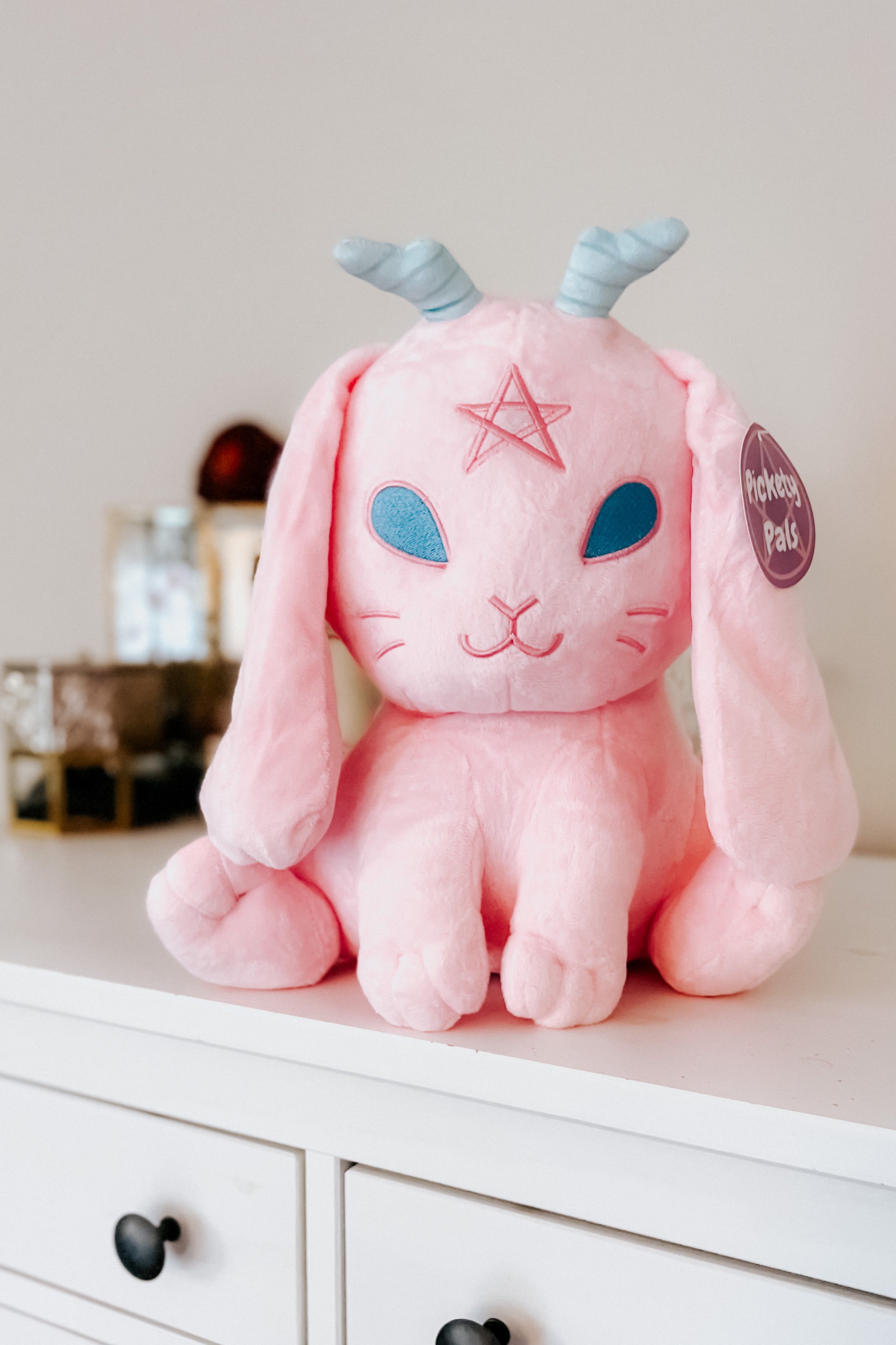 Beelzebun The Witchy Bunny Plushie • Cotton Candy Pink