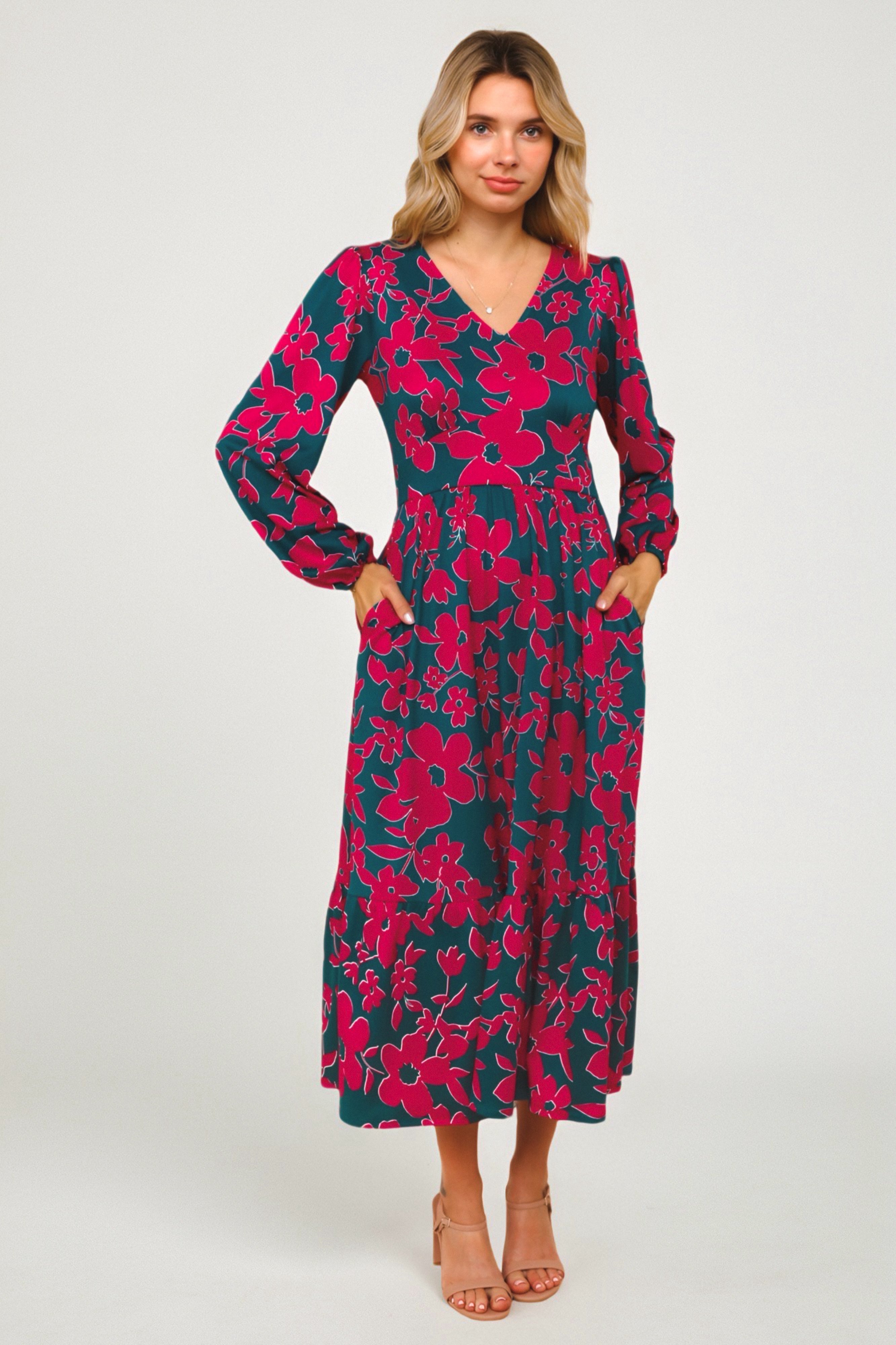 Everyone to the Dance Floor Midi Dress • Teal