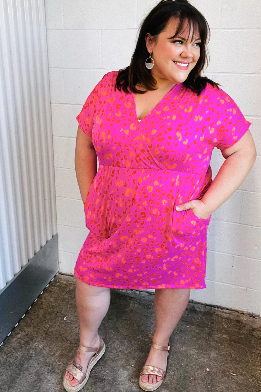 Love High Surplice V Neck Dress - Atomic Wildflower