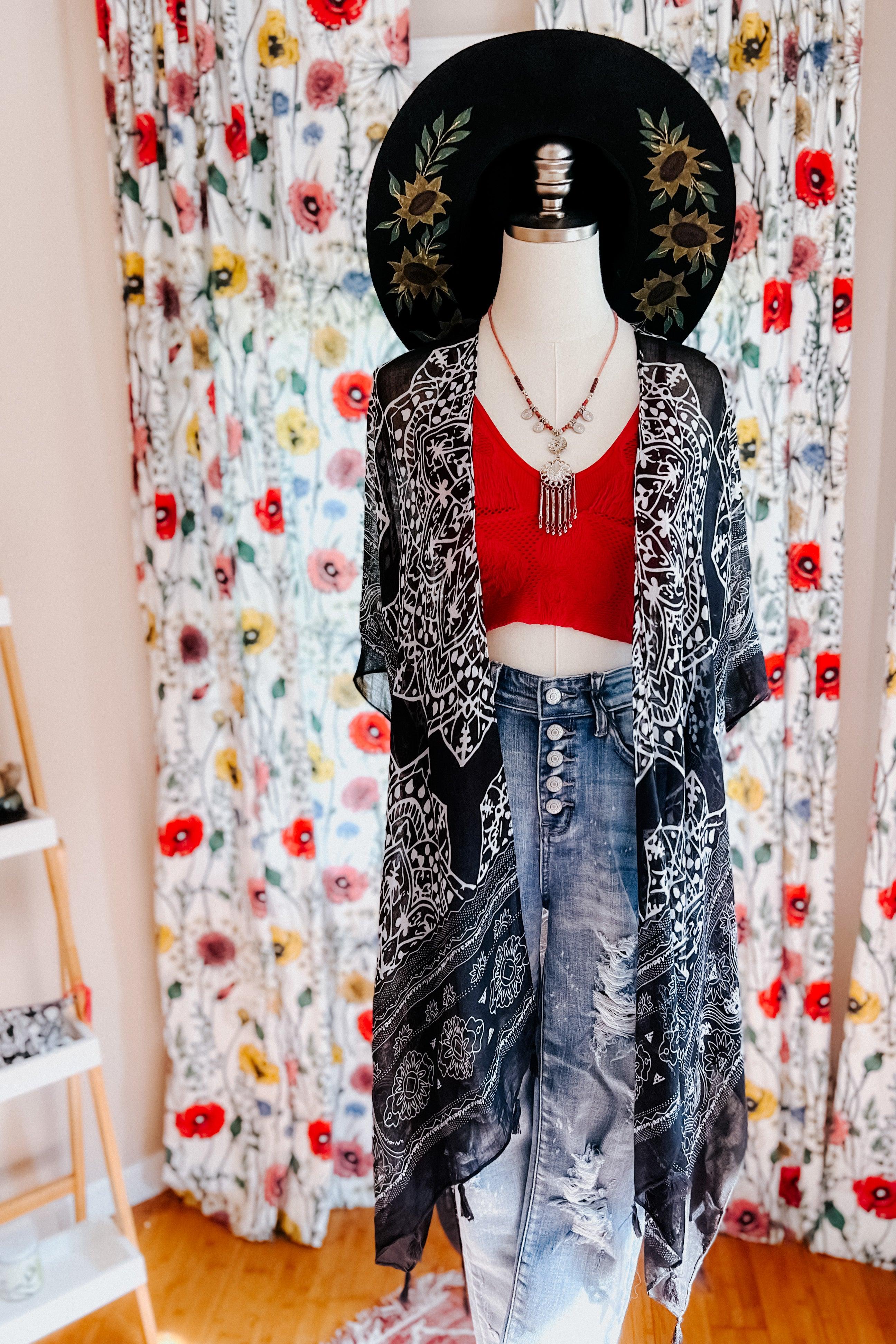 Took My Love Tassel Kimono • Black - Atomic Wildflower