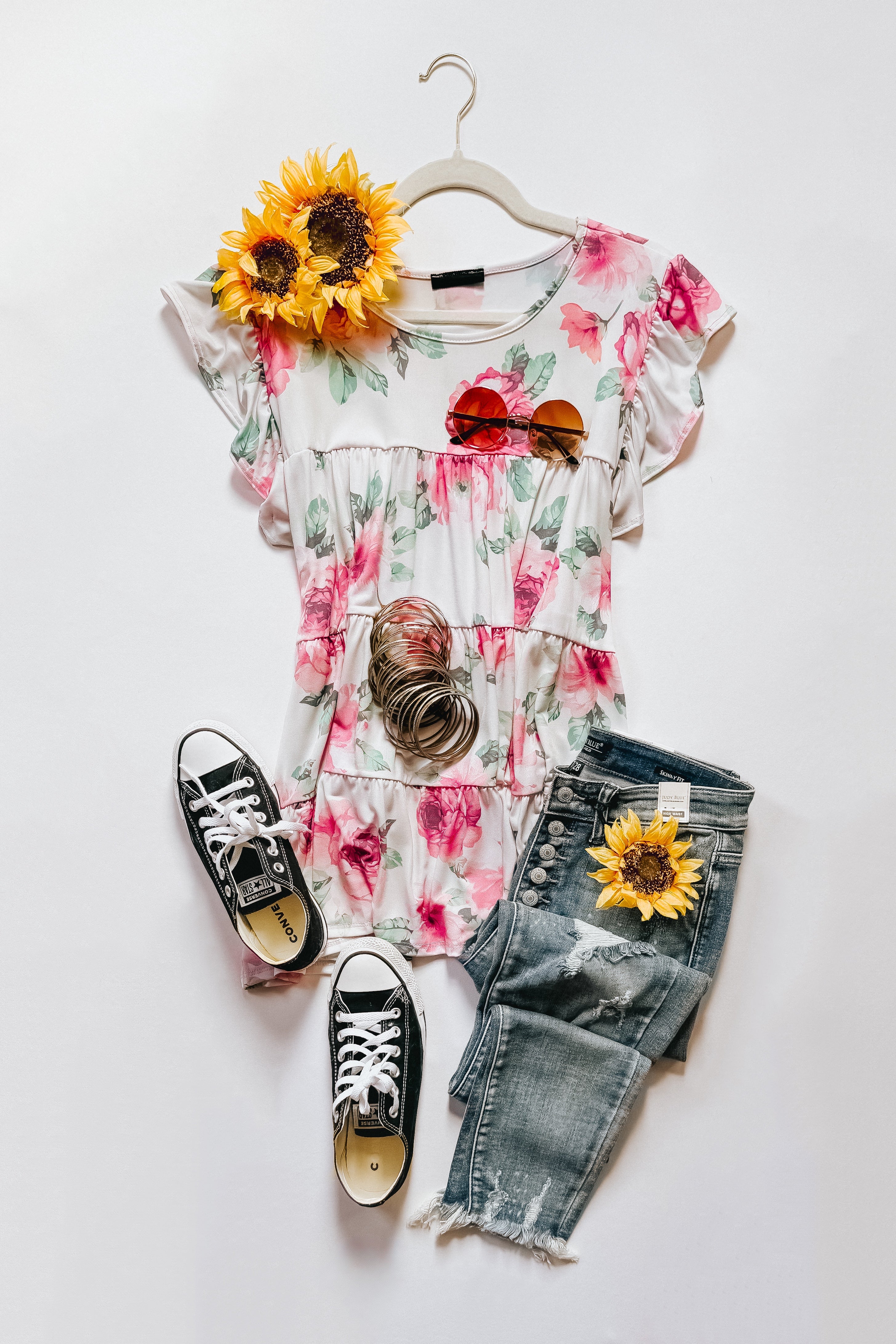 Blooming Grace Floral Tiered Top
