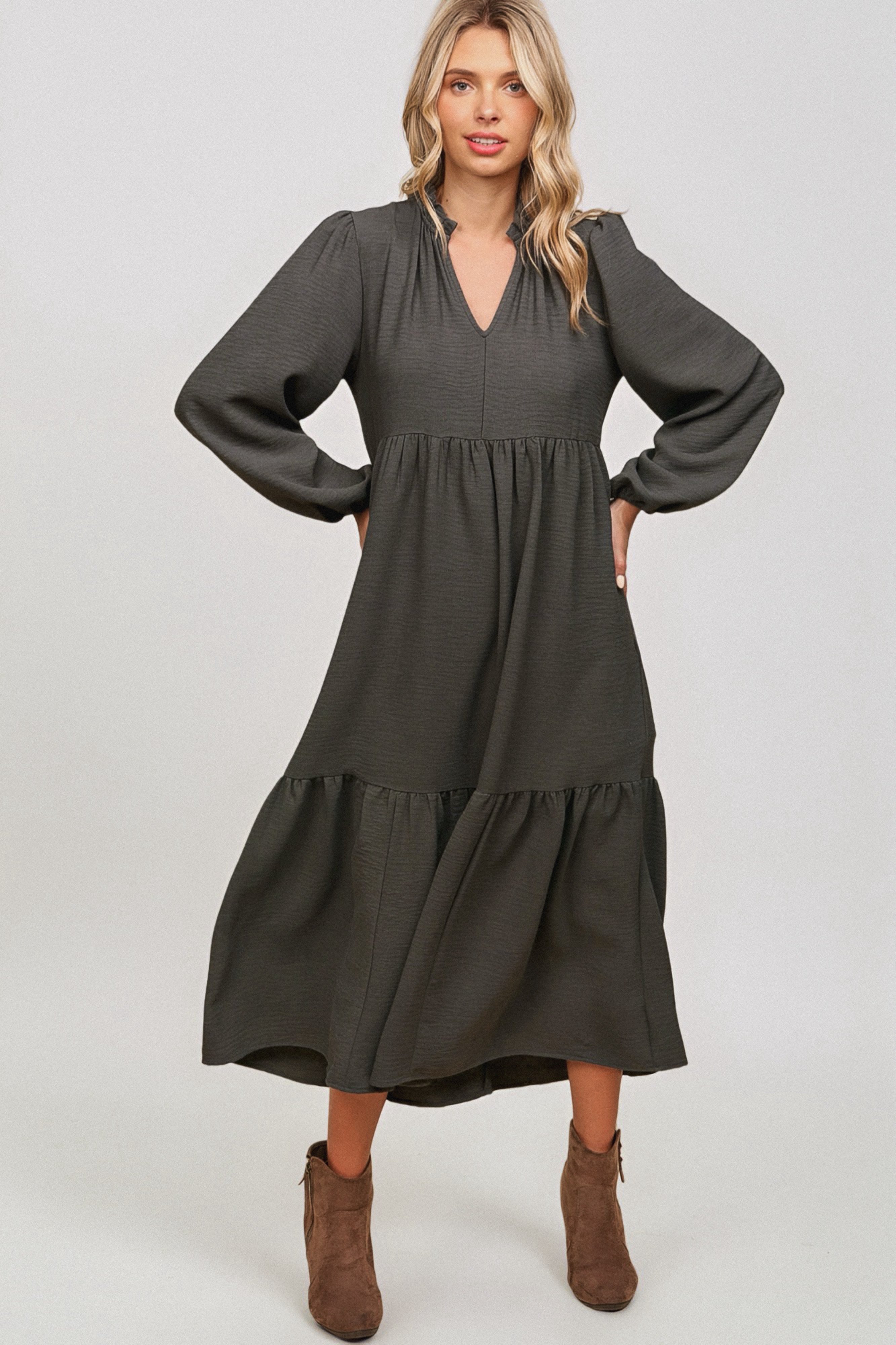 Slate Serenade Maxi Dress