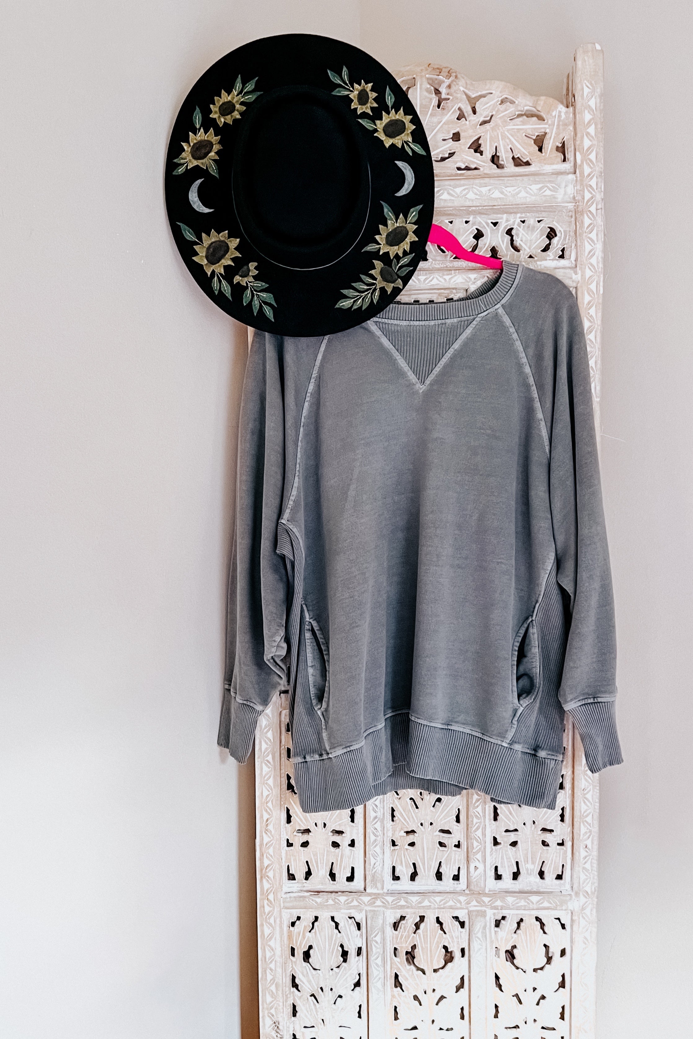 Let's Get Cozy Washed French Terry Pullover