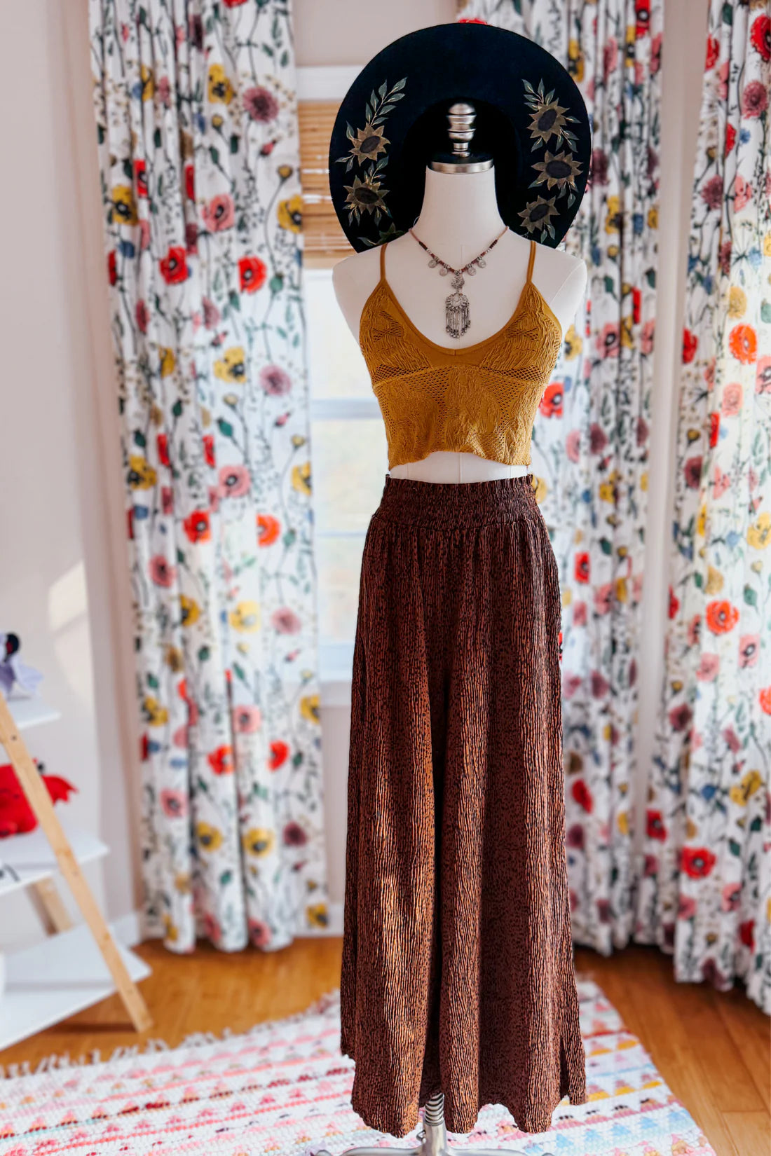 Harmony High Rise Wide Leg Pants • Brown