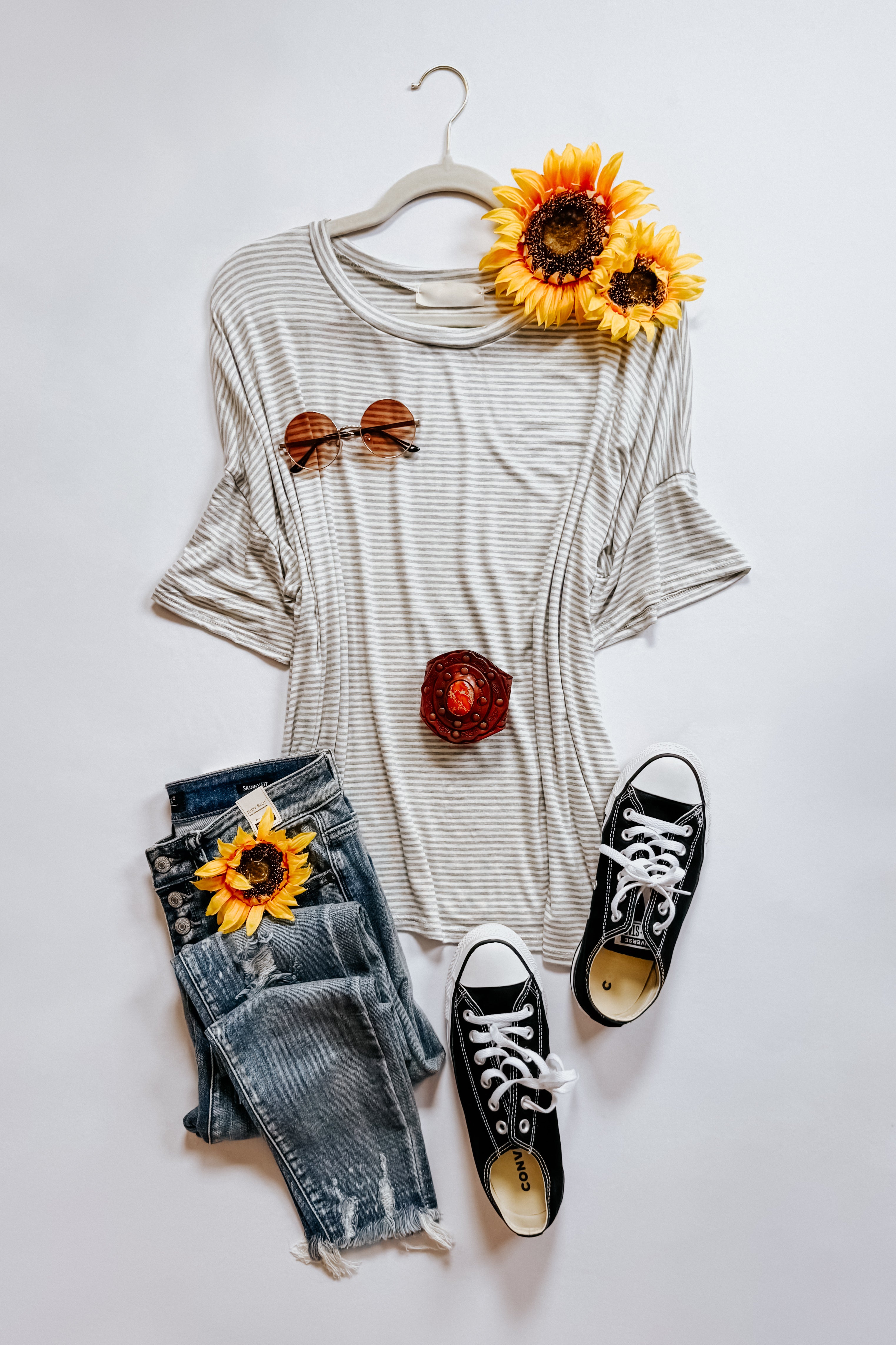 Mood Swingin' Casual Drop Shoulder Tee • Grey