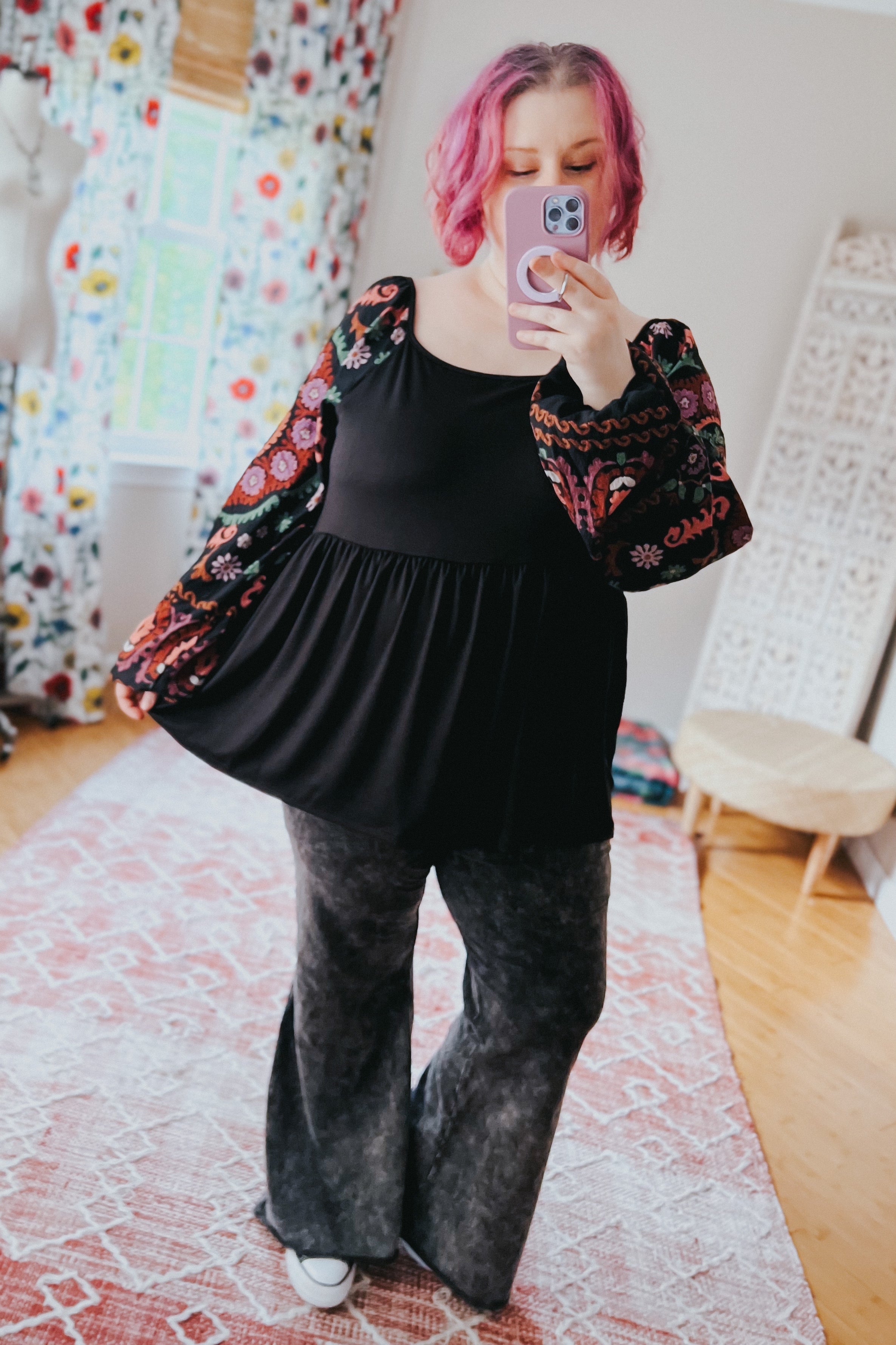 Dueling Dreams Border Print Blouse