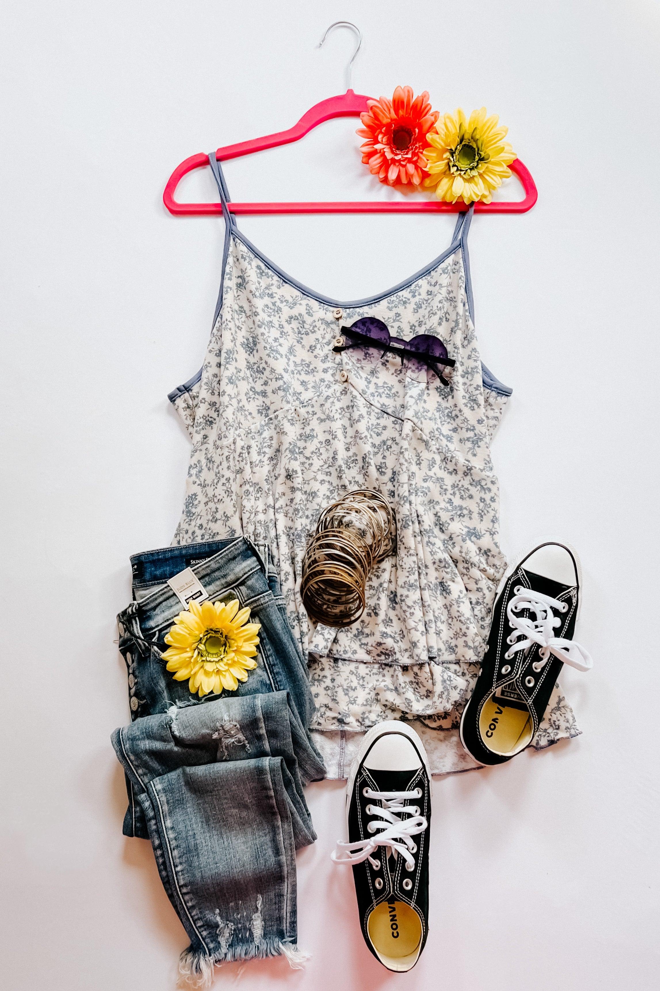 Sundown Floral Babydoll Top - Atomic Wildflower