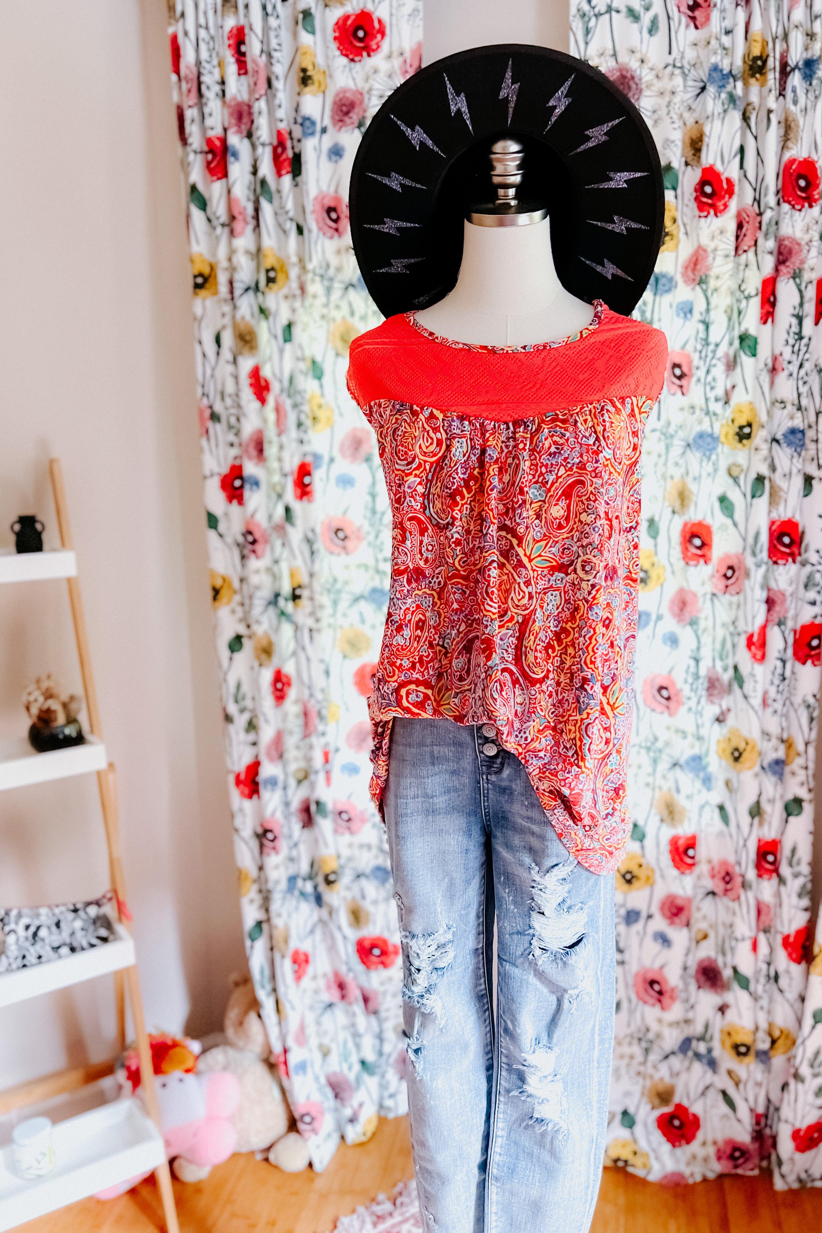 Plenty Of Love Paisley Print Tank Top - Atomic Wildflower
