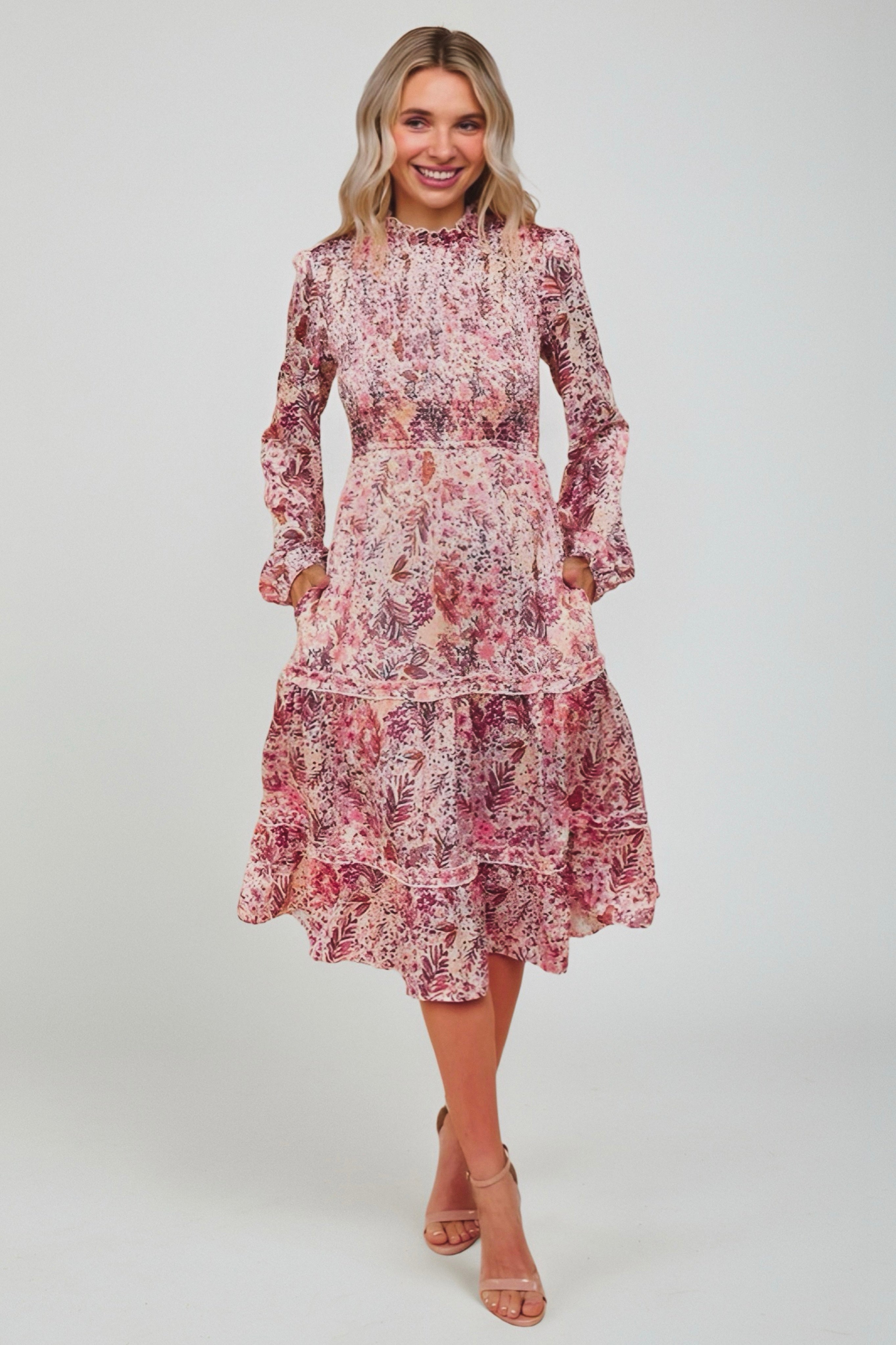 Bloom and Twirl Satin Floral Dress