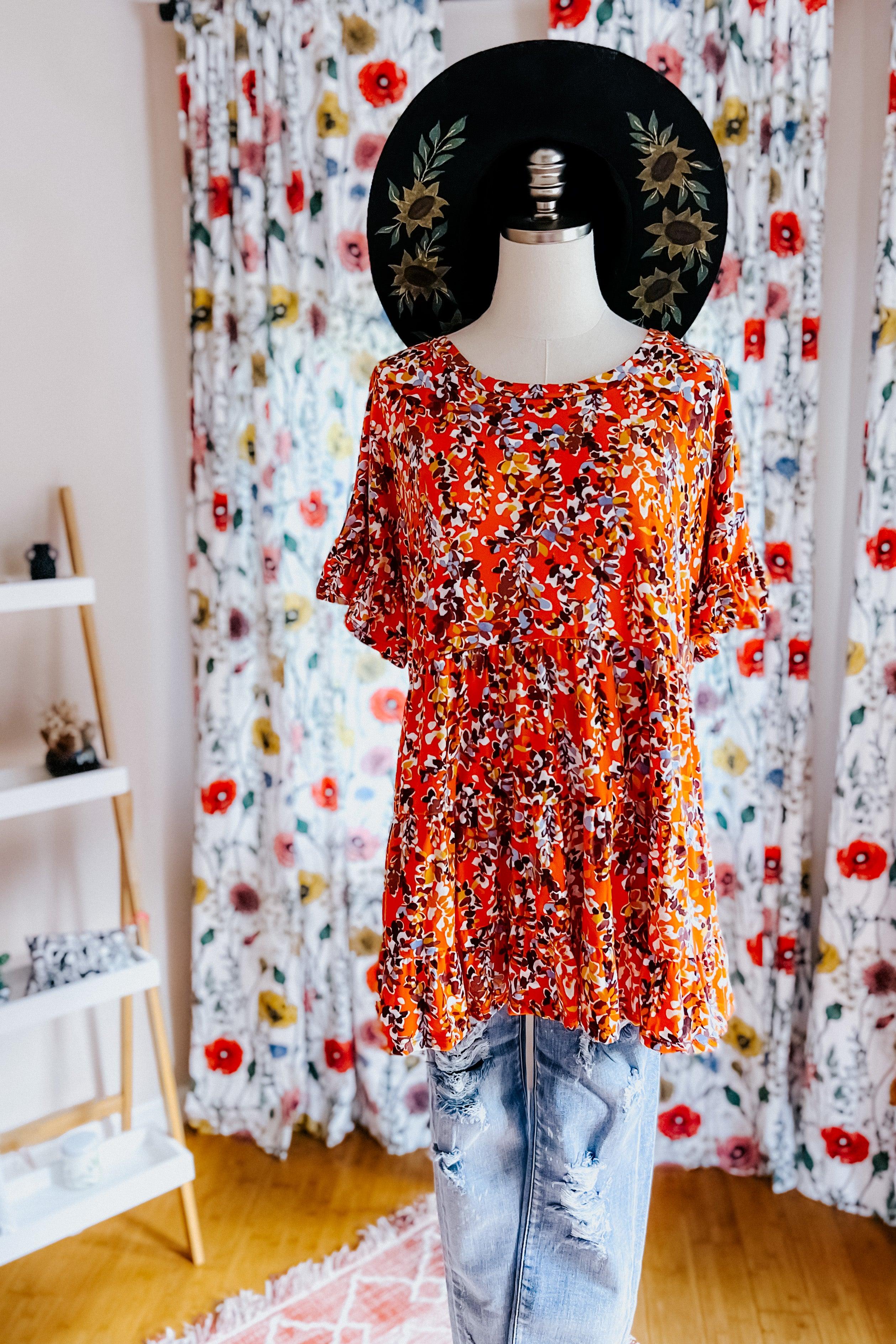 Beautiful World Tiered Swing Top • Rust - Atomic Wildflower