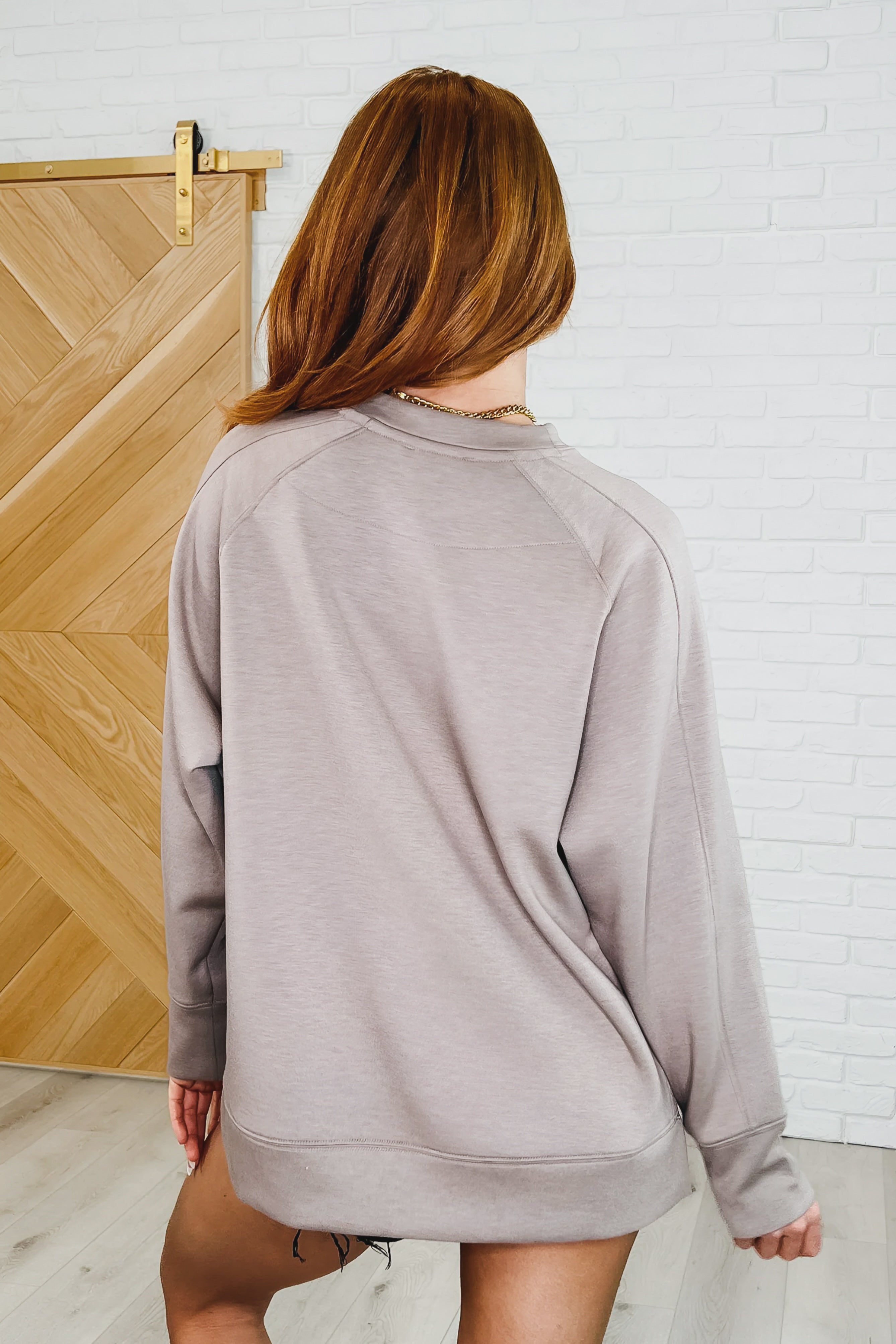 It's The Little Things Relaxed Scuba Pullover • Cocoa
