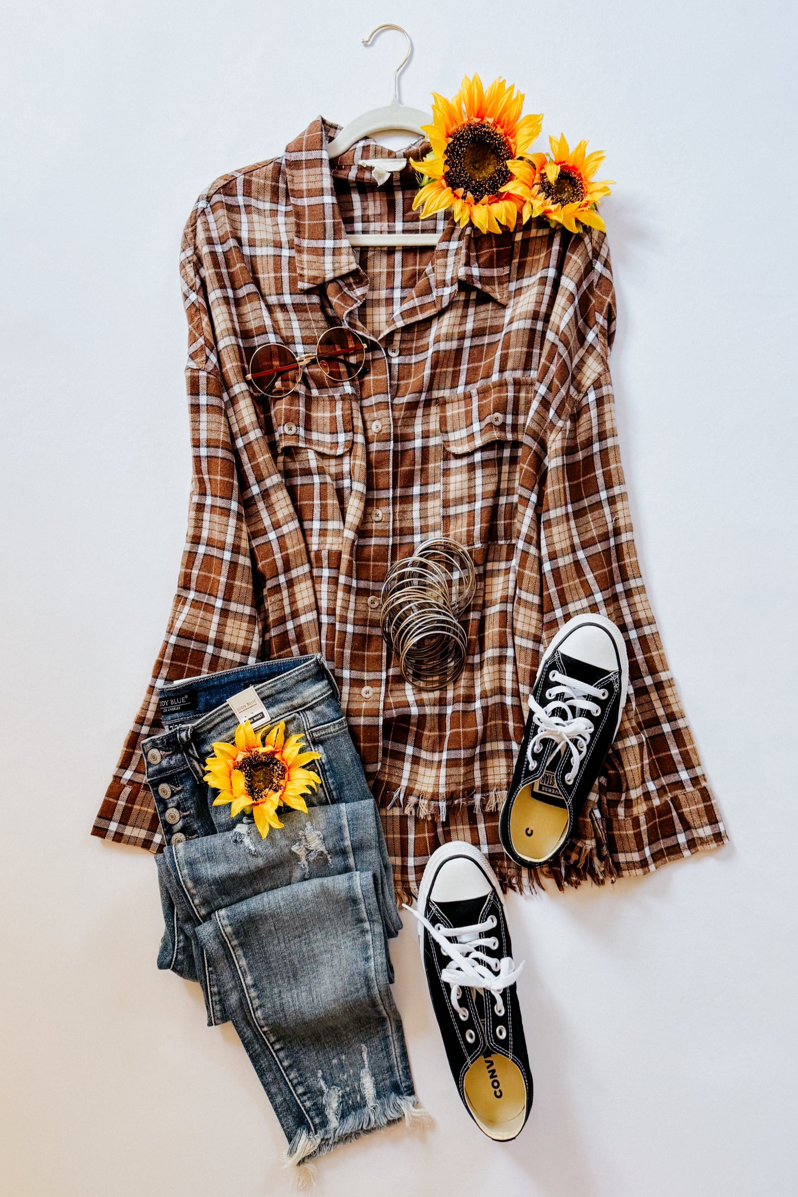 Perfect Find Plaid Dolman Button Up Shirt • Coffee