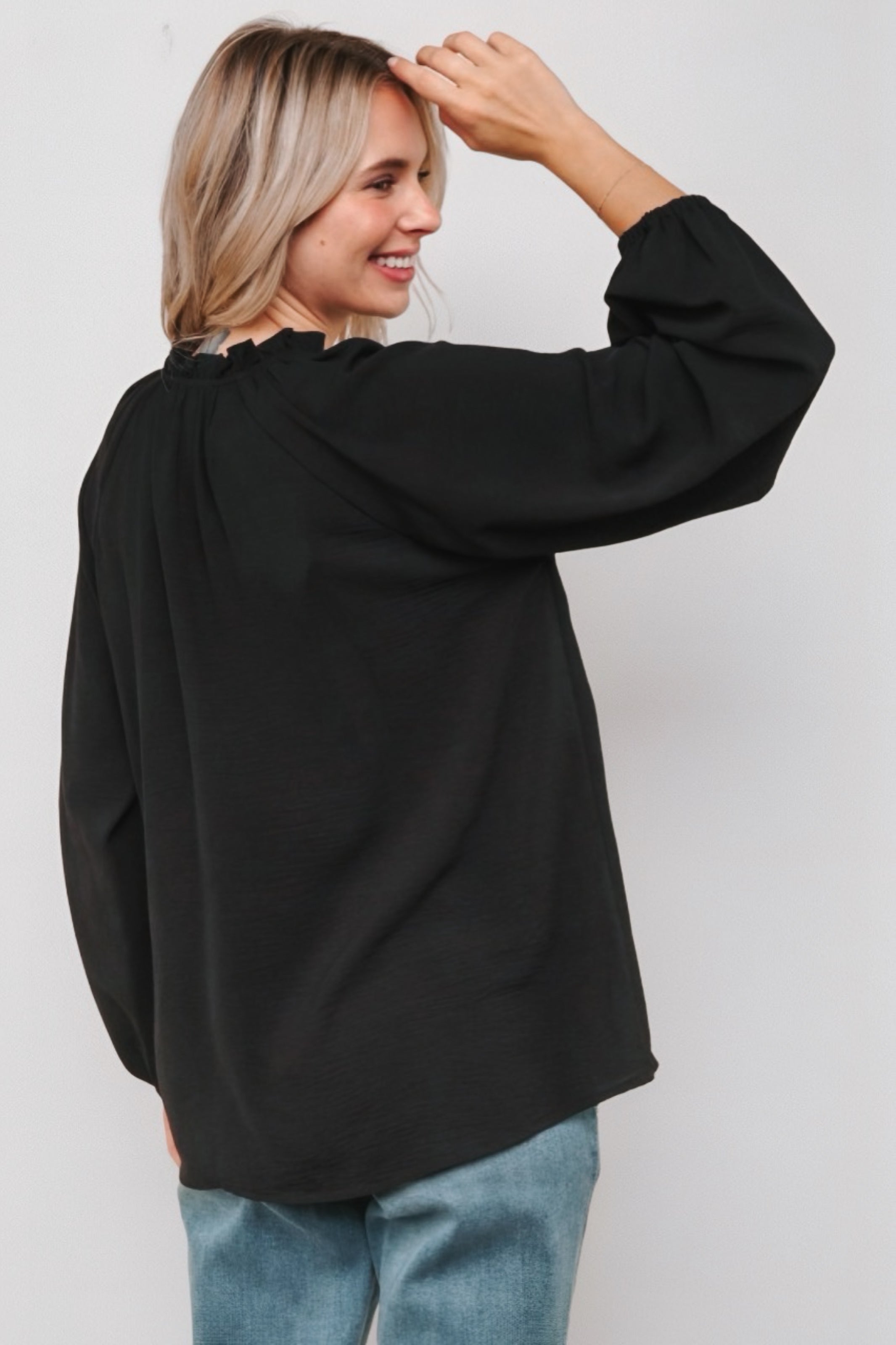 Effortlessly Edgy Button Down Blouse