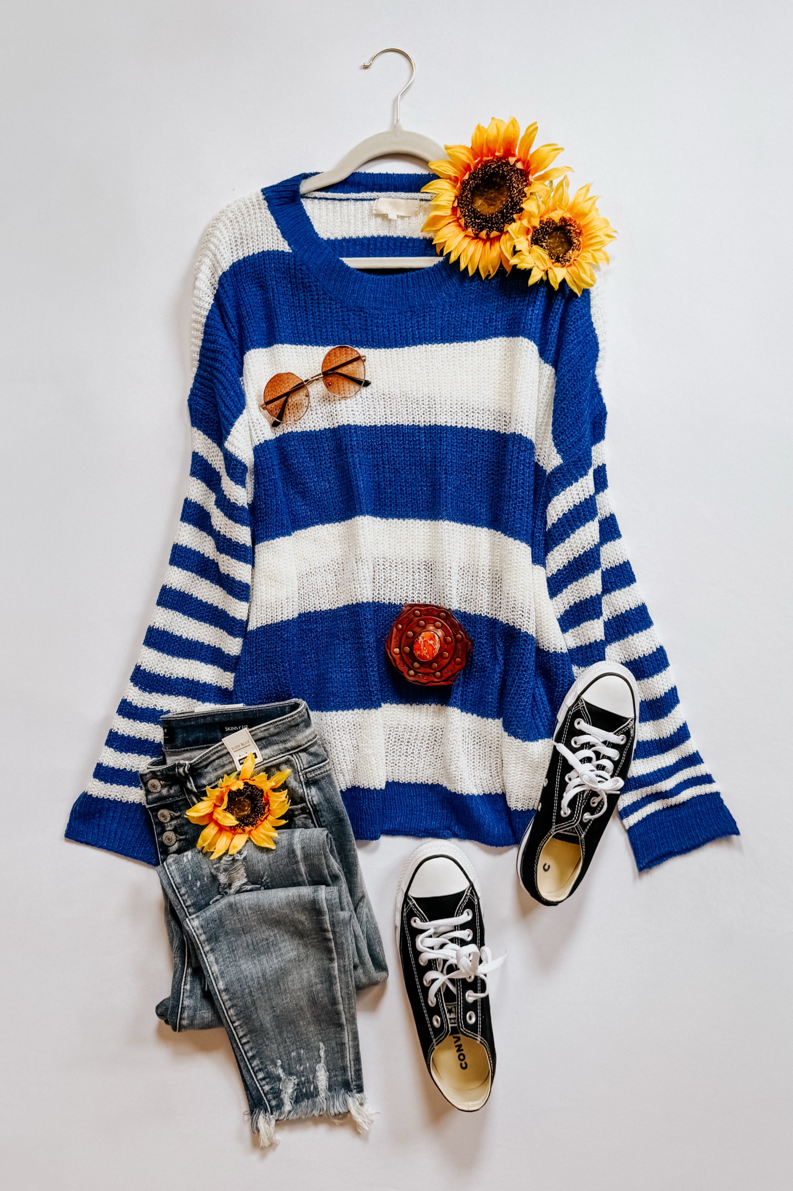 Casual Chaos Drop Shoulder Sweater • Royal Blue