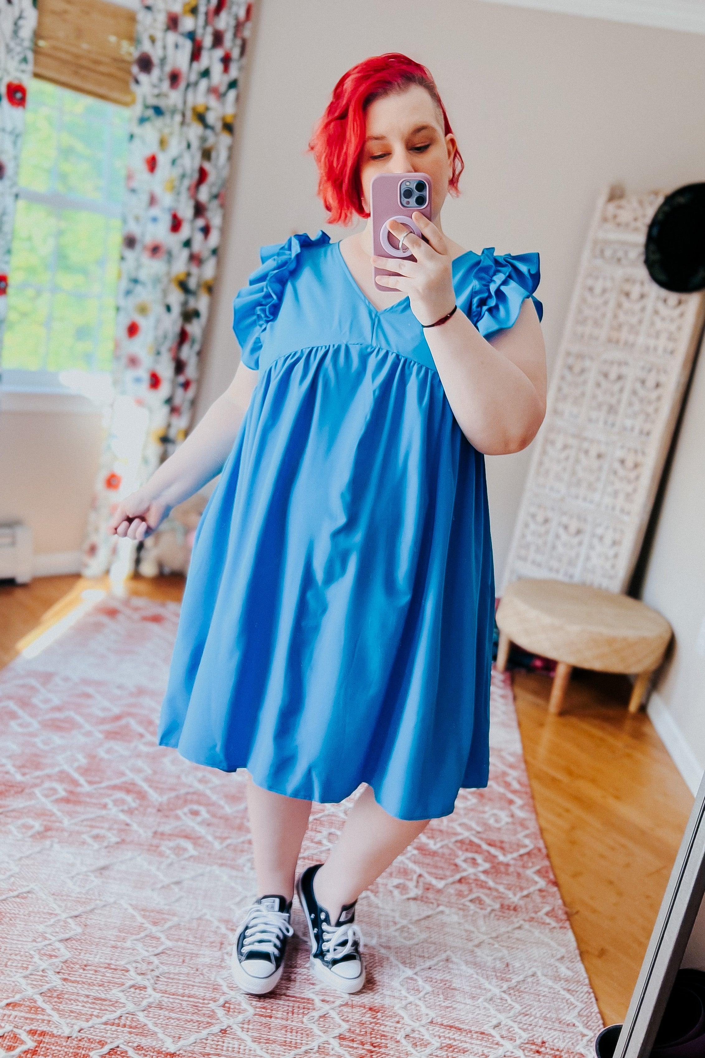 Rich Soul Babydoll Ruffle Crepe Dress - Atomic Wildflower