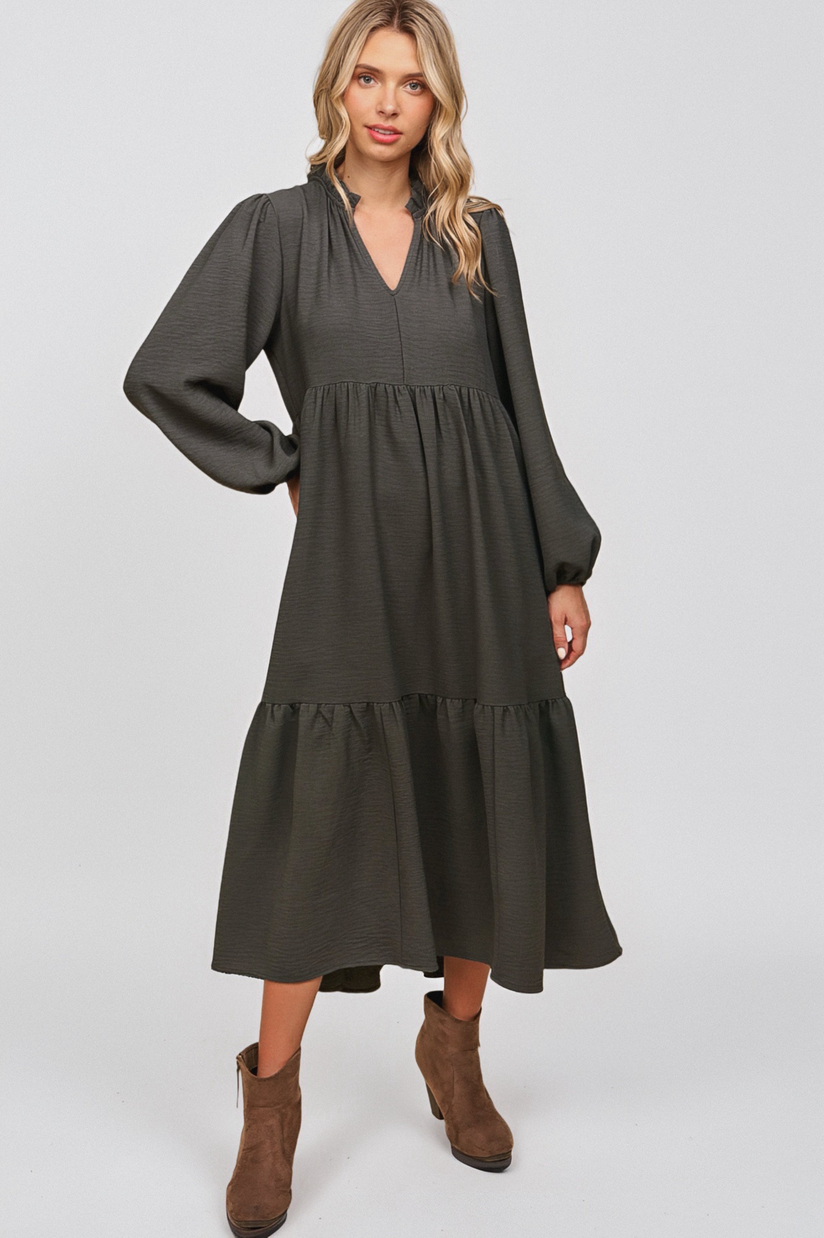 Slate Serenade Maxi Dress