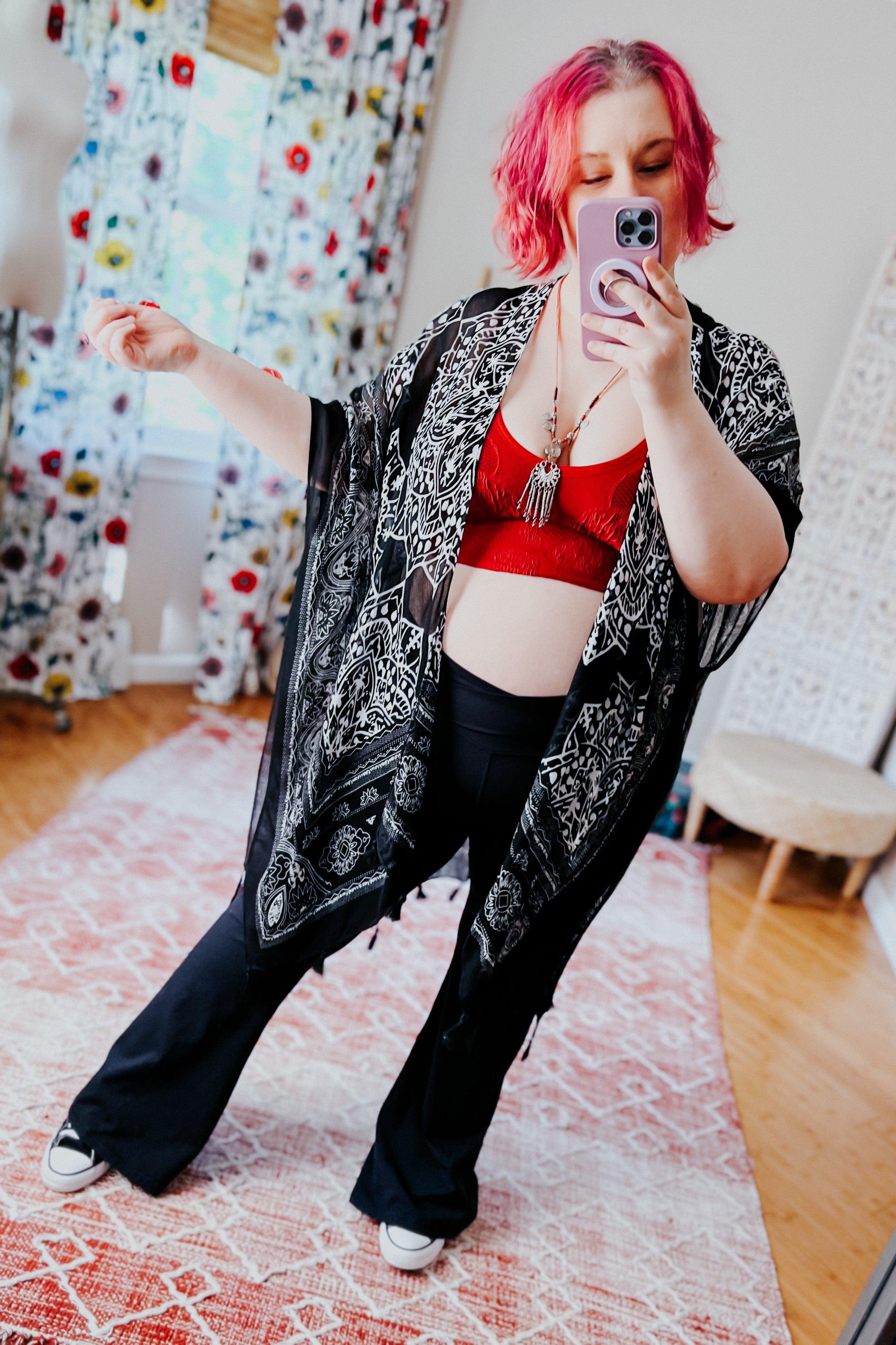 Took My Love Tassel Kimono • Black - Atomic Wildflower