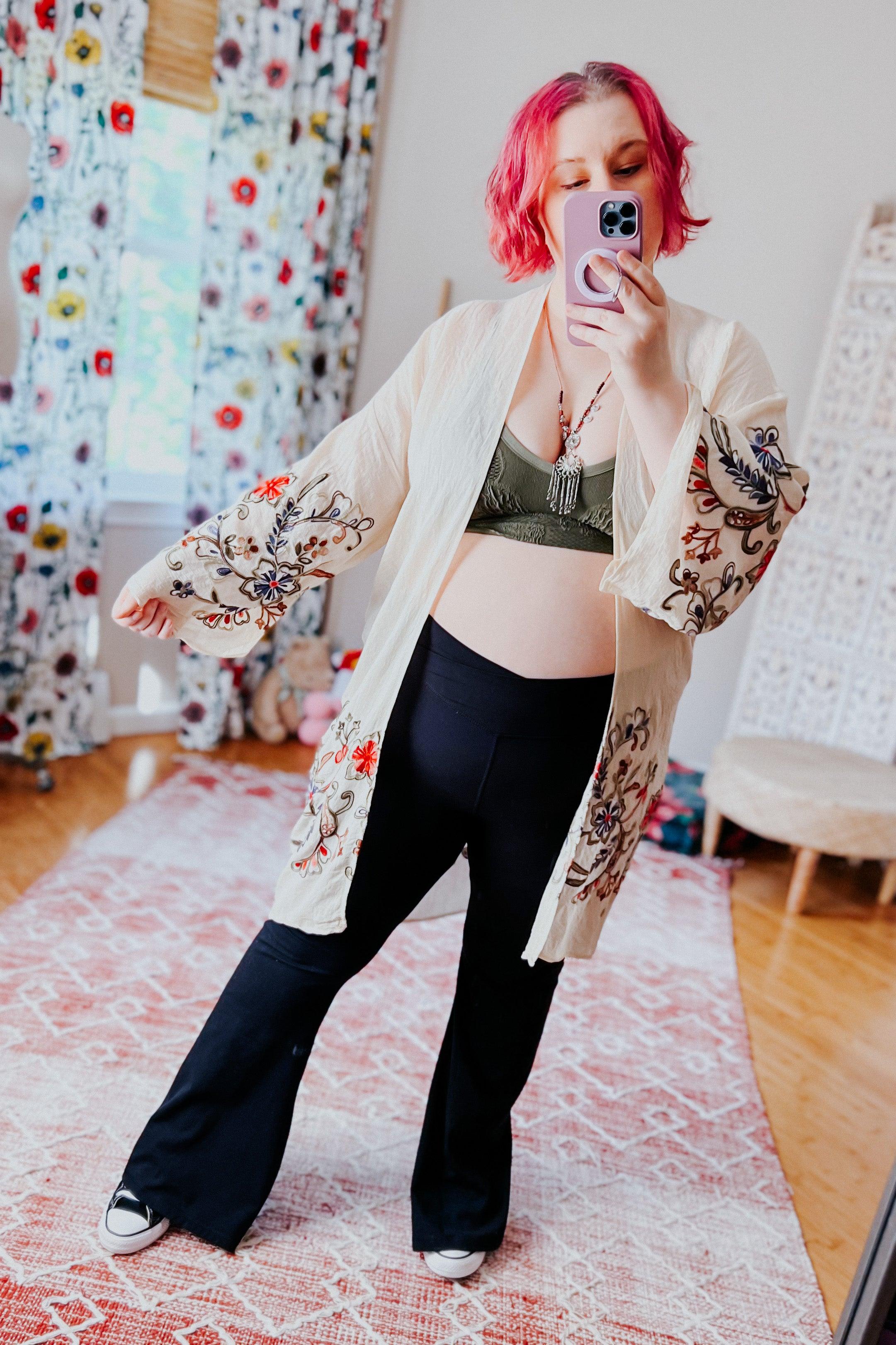 In The Meadow Embroidered Kimono • Cream - Atomic Wildflower