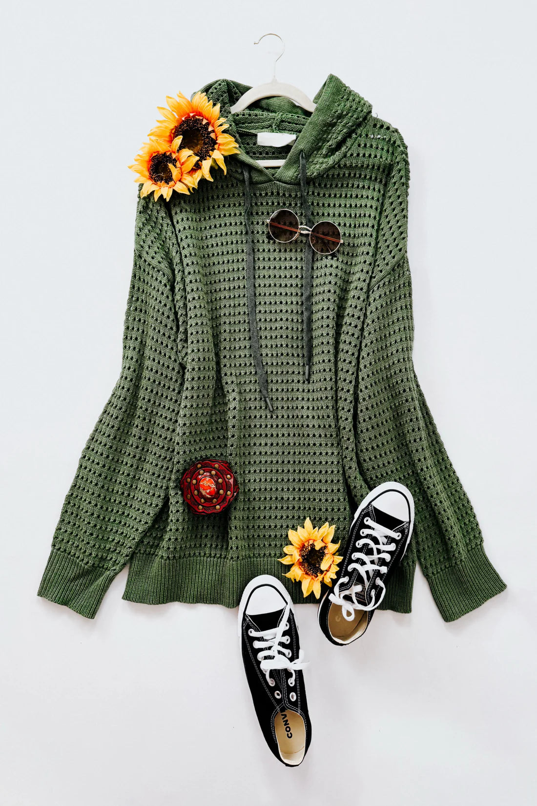 What a Catch Open Weave Pullover