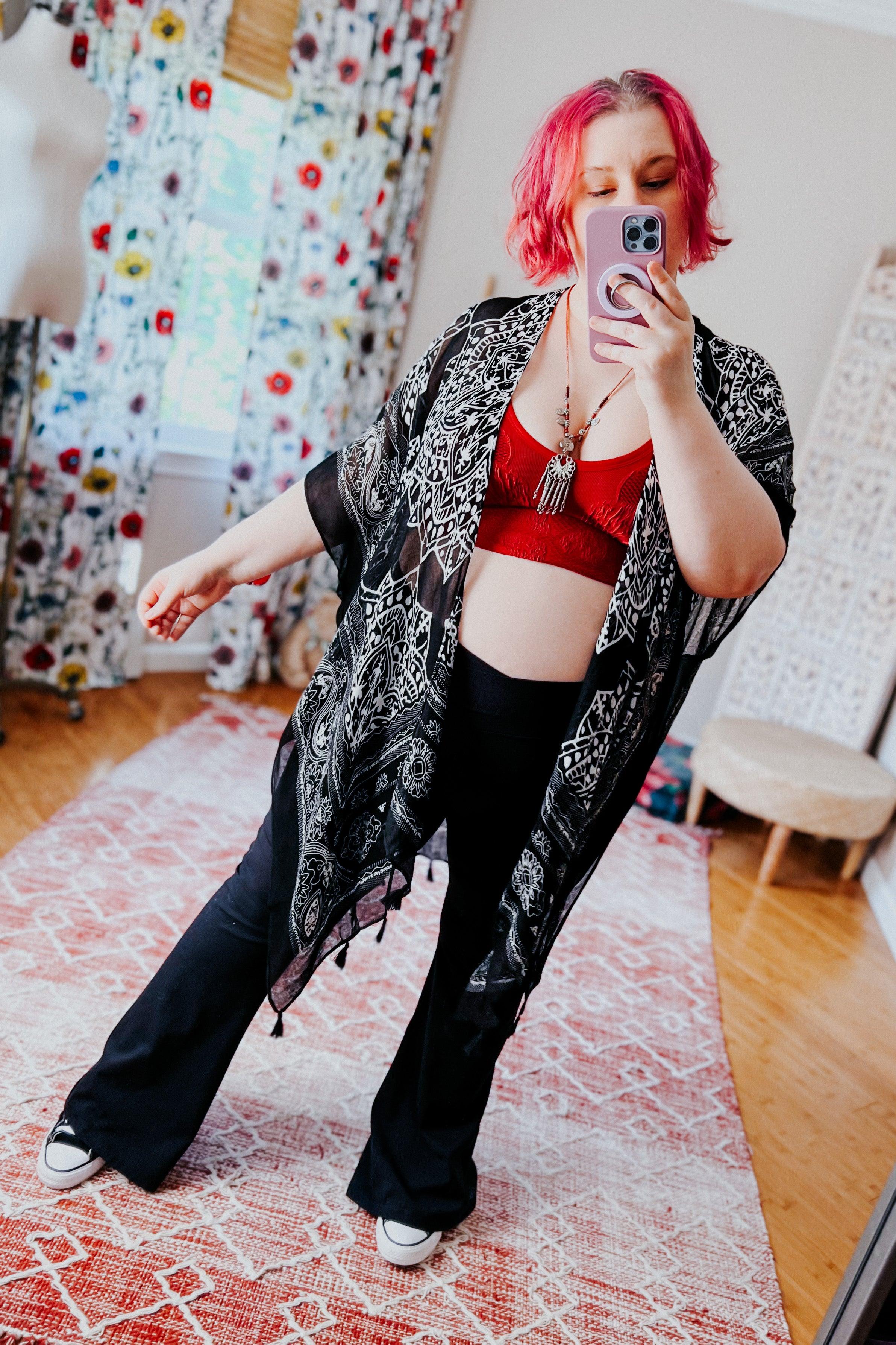 Took My Love Tassel Kimono • Black - Atomic Wildflower