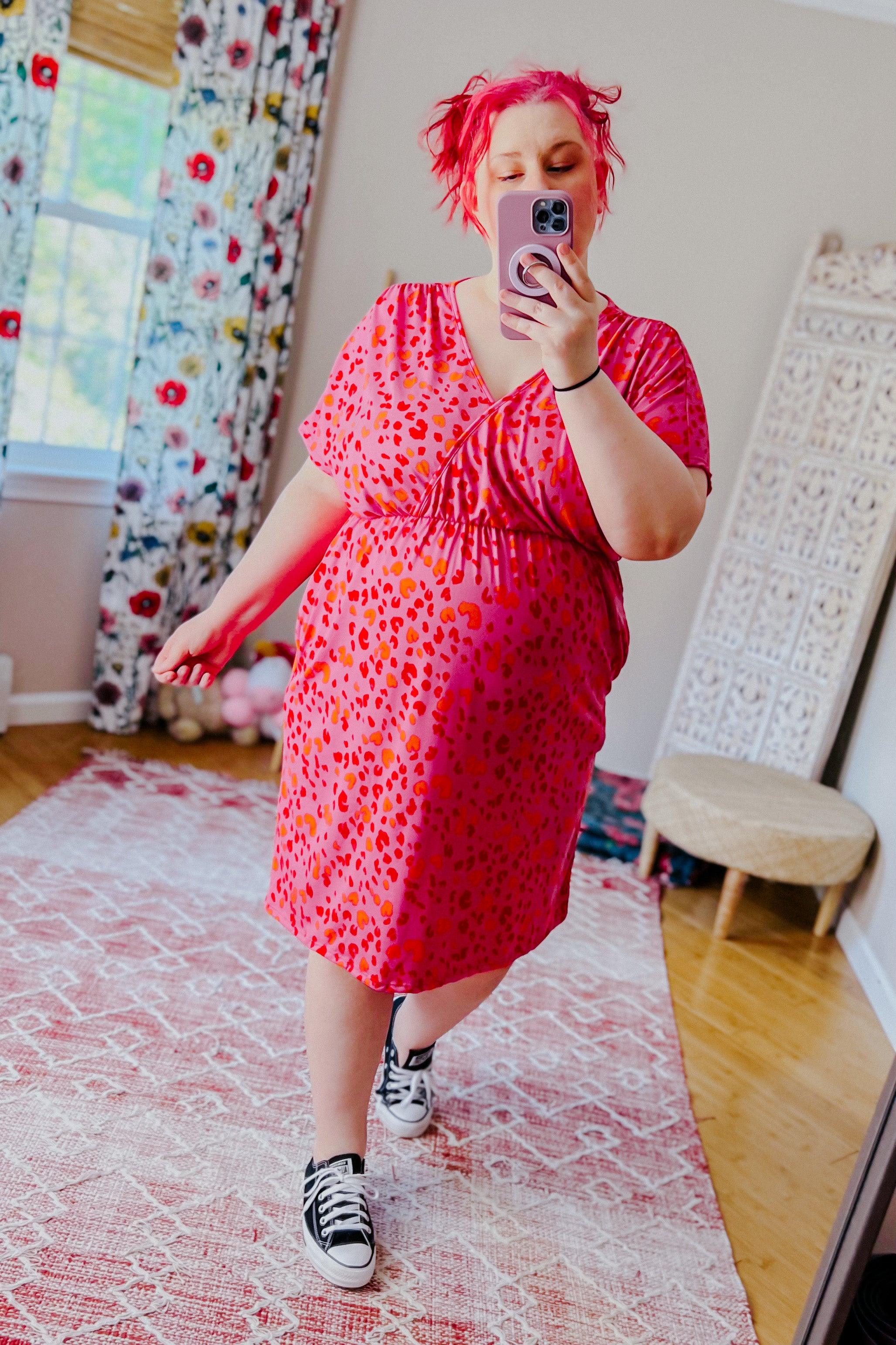 Love High Surplice V Neck Dress - Atomic Wildflower