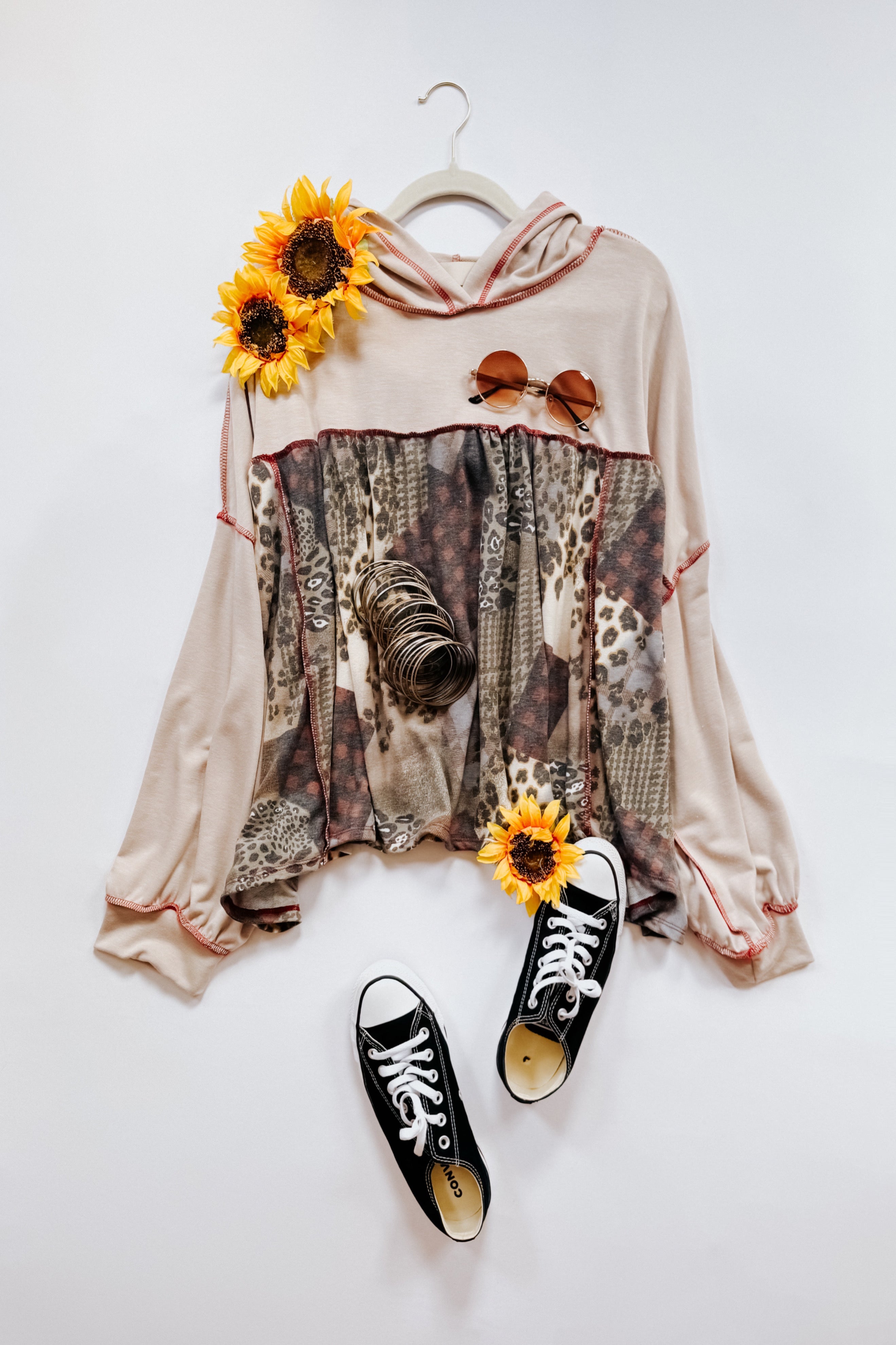Take Your Sweet Time Animal Patchwork Hoodie