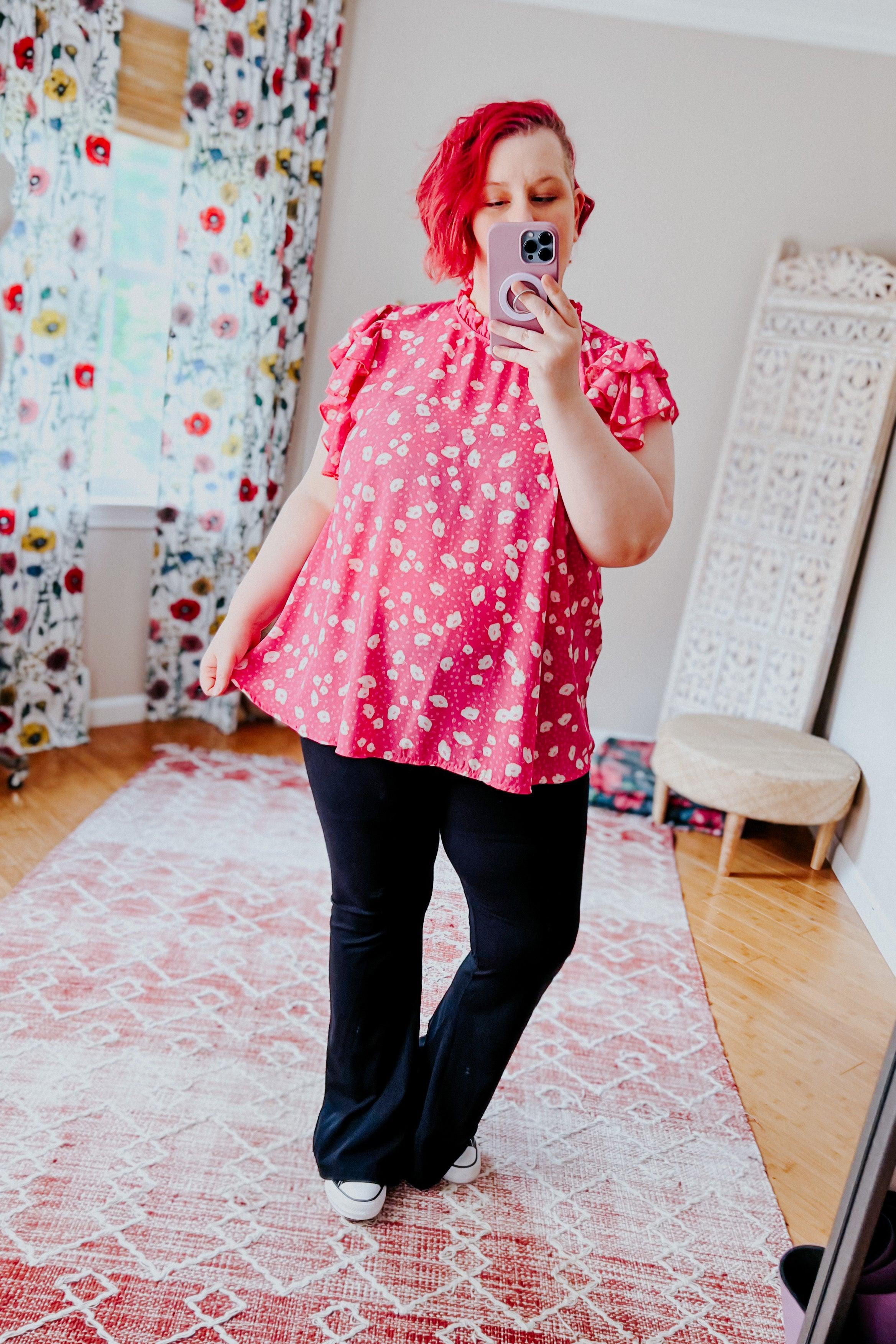 Everything’s Rosie Double Flutter Sleeve Top - Atomic Wildflower