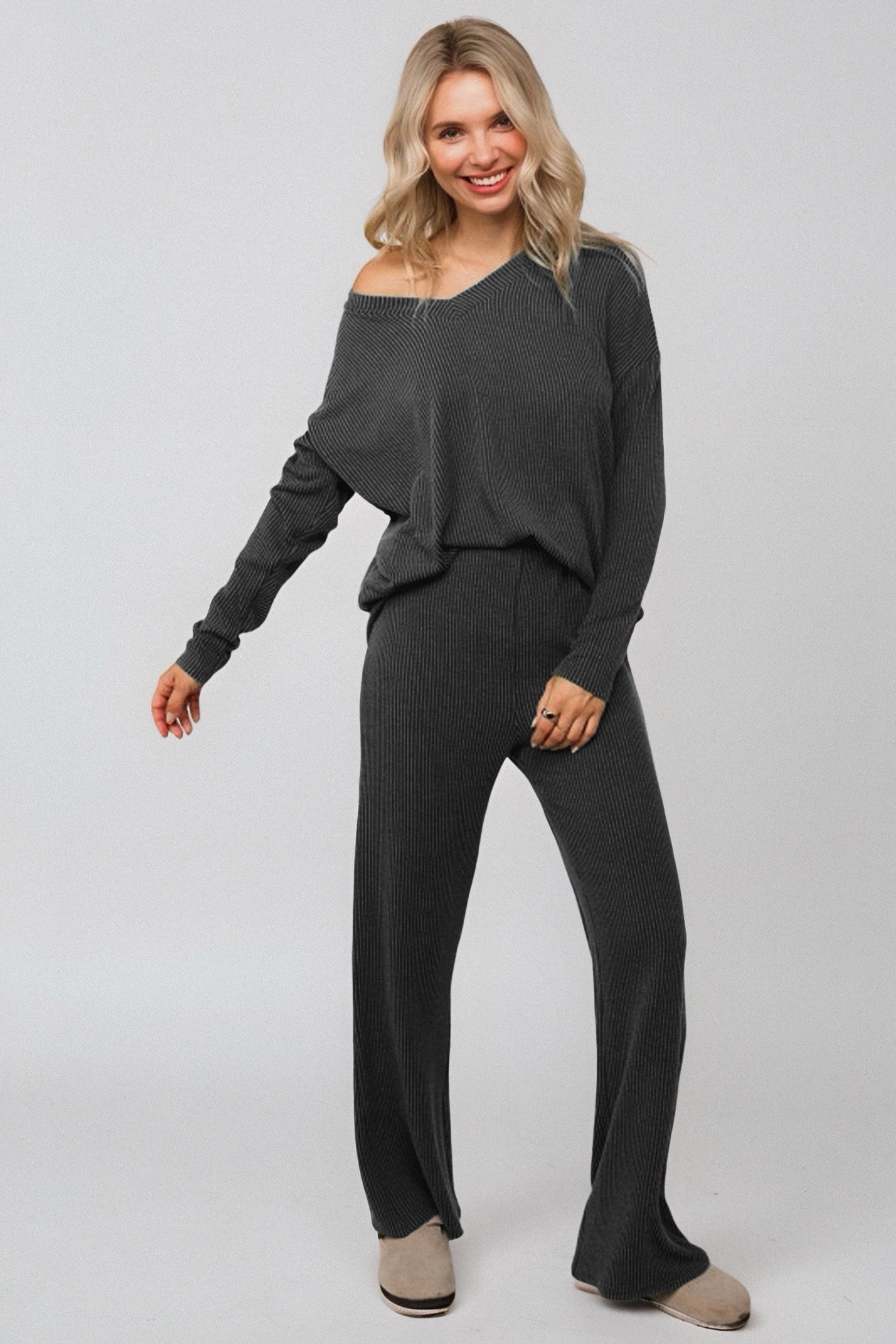 Cozy on Main Sweater Set • Charcoal