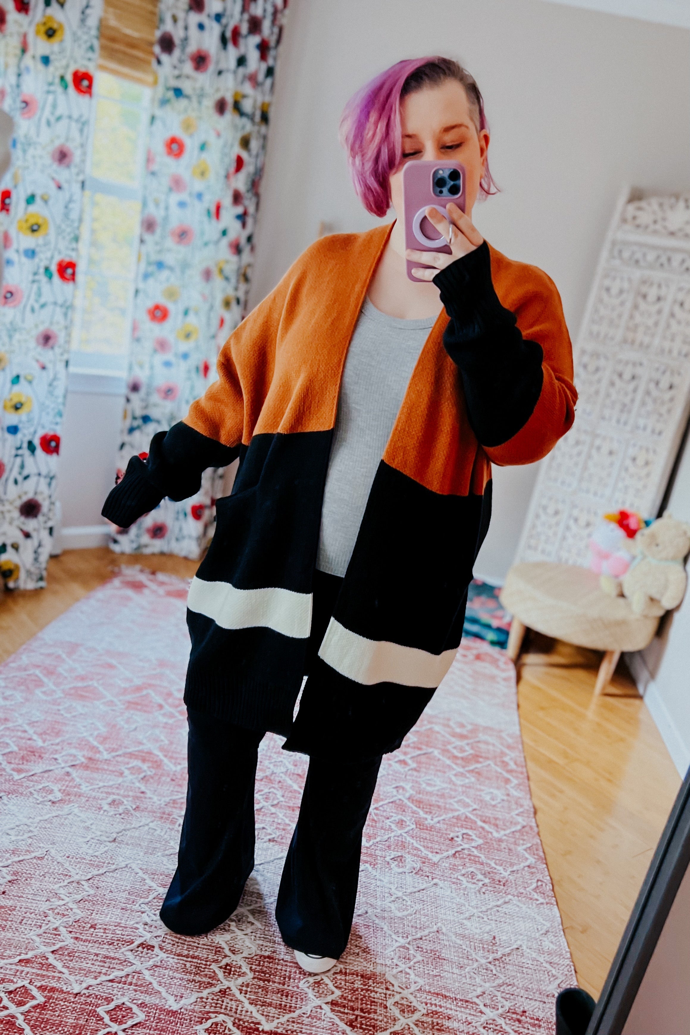 Layer Me Up Color Block Knit Open Cardigan