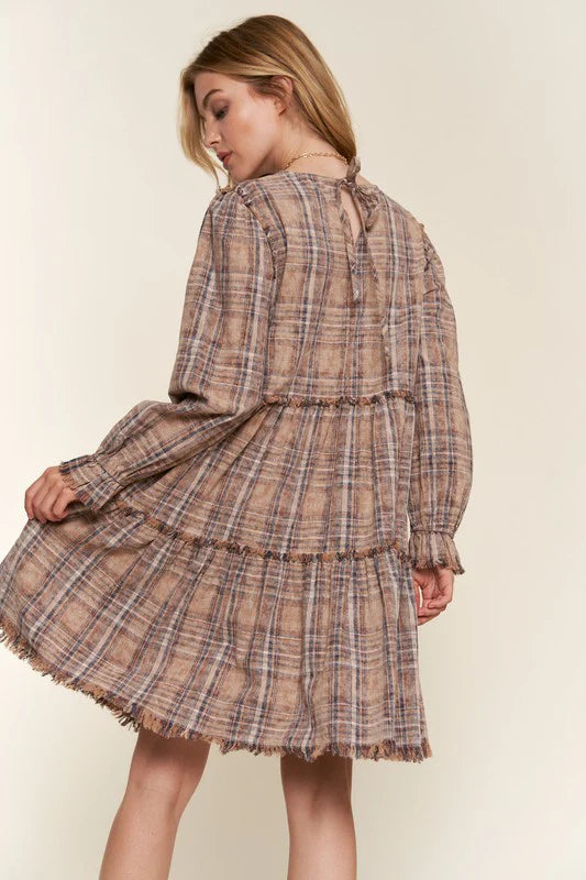 Sweet Tea on the Porch Plaid Tiered Dress