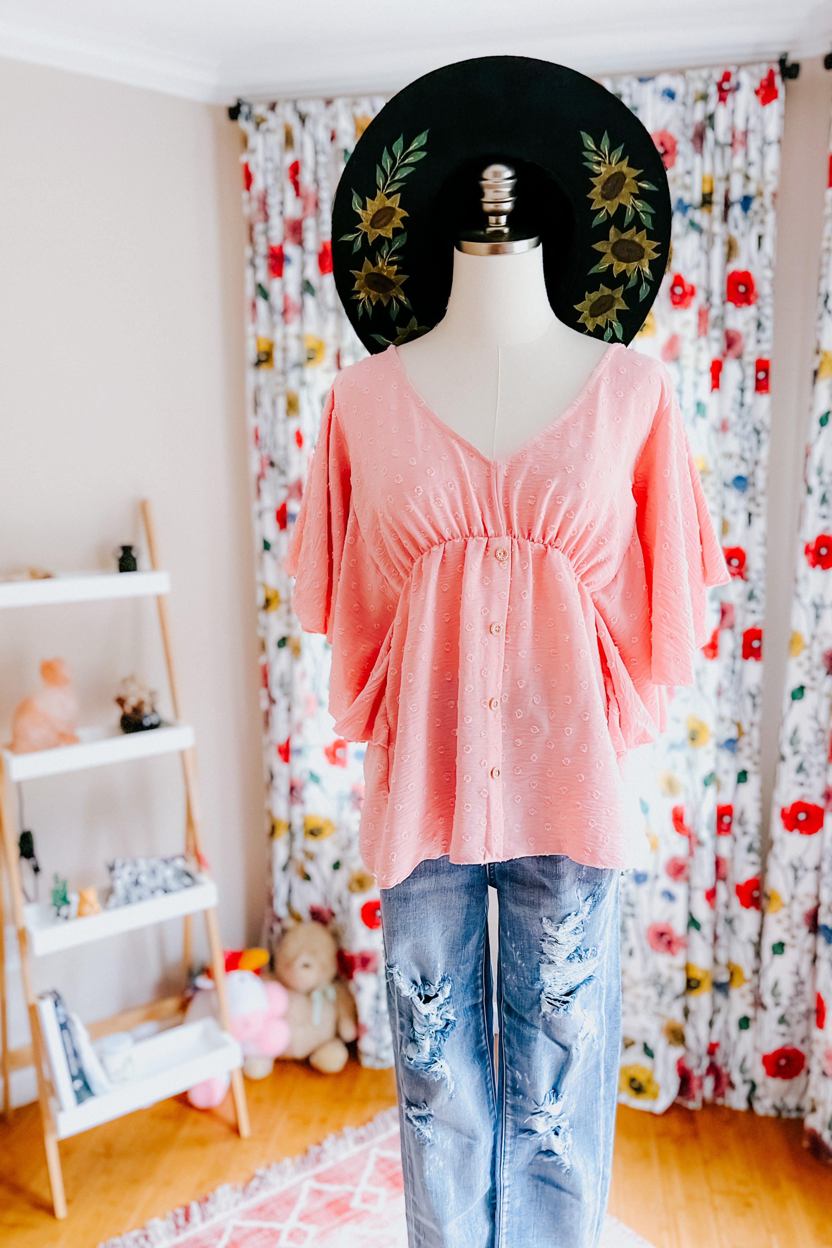 Big Love Swiss Dot Woven Top - Atomic Wildflower