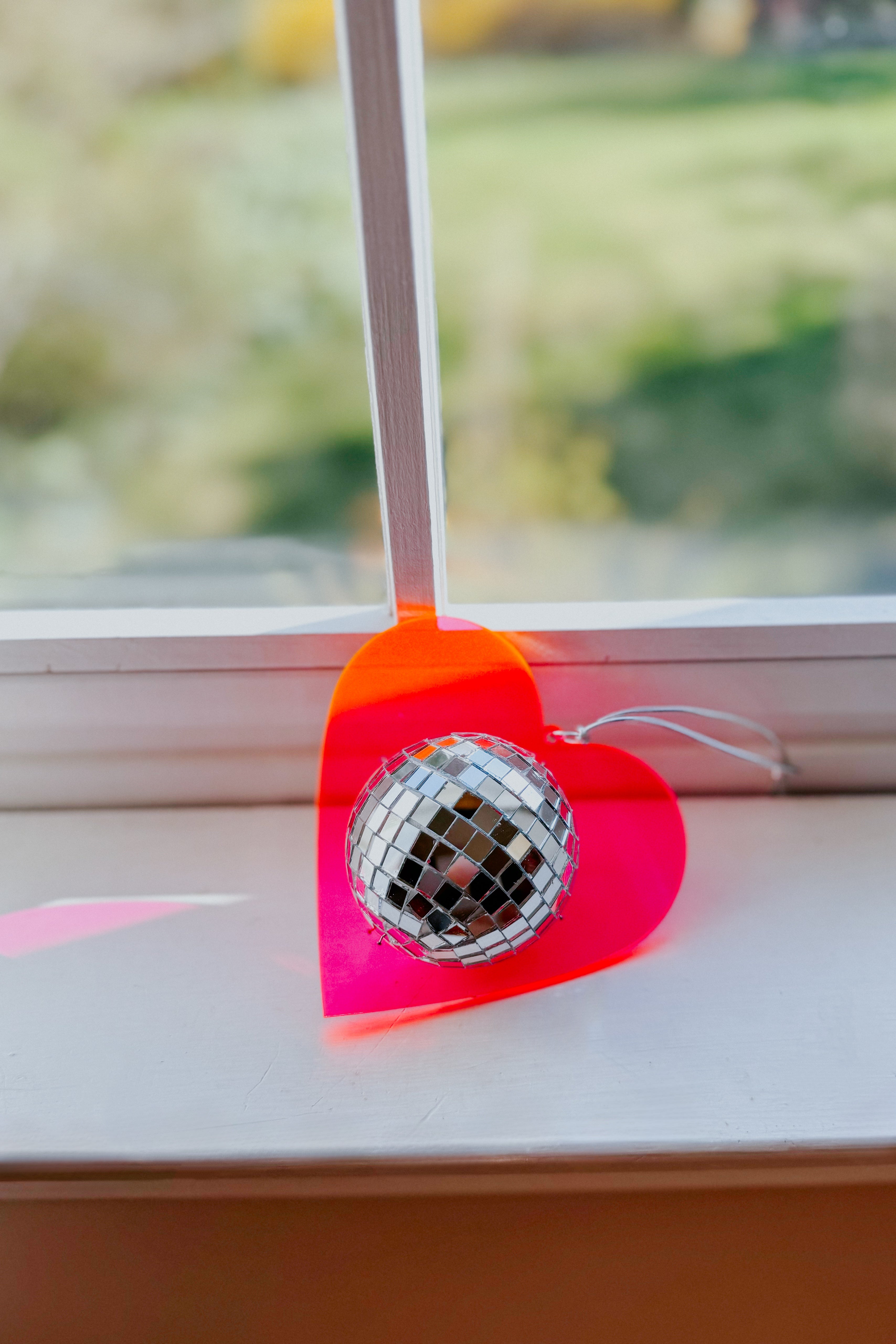 Hanging Mini Disco Heart Sun Catcher
