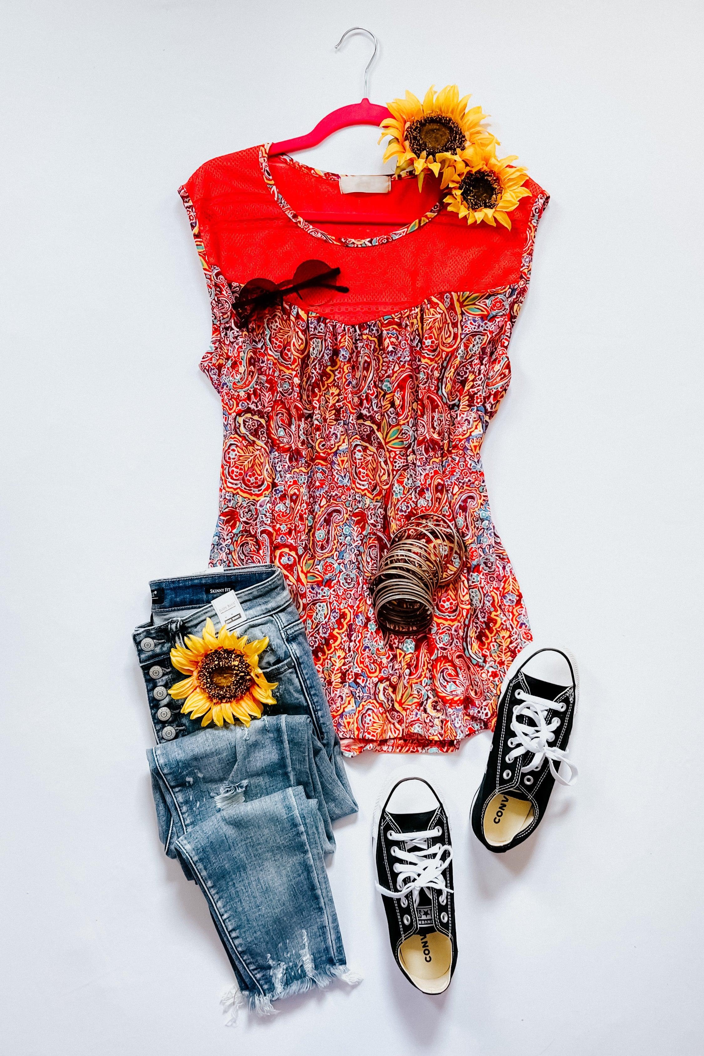 Plenty Of Love Paisley Print Tank Top - Atomic Wildflower