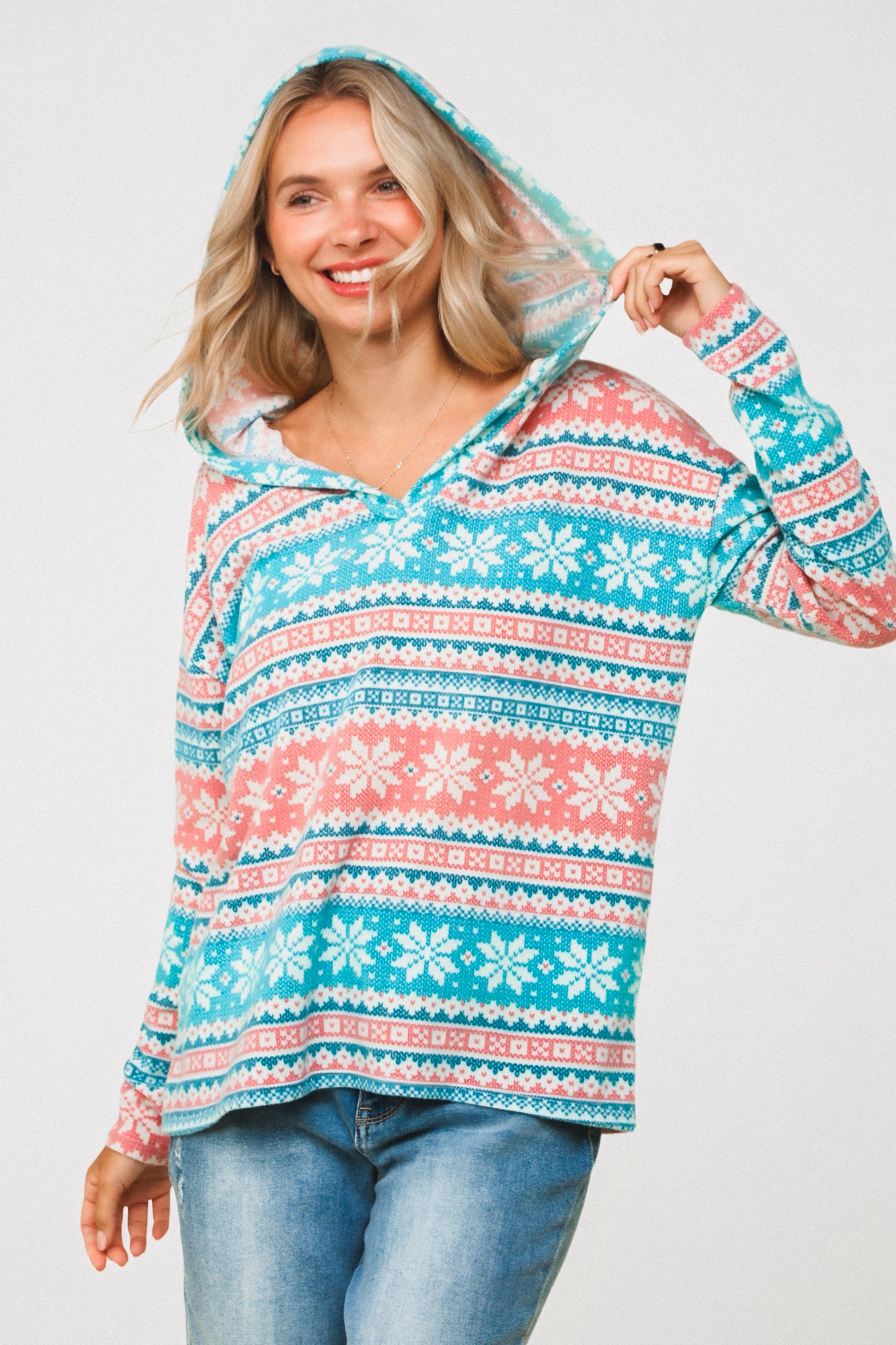 Frosted Cheer Deep V Hoodie