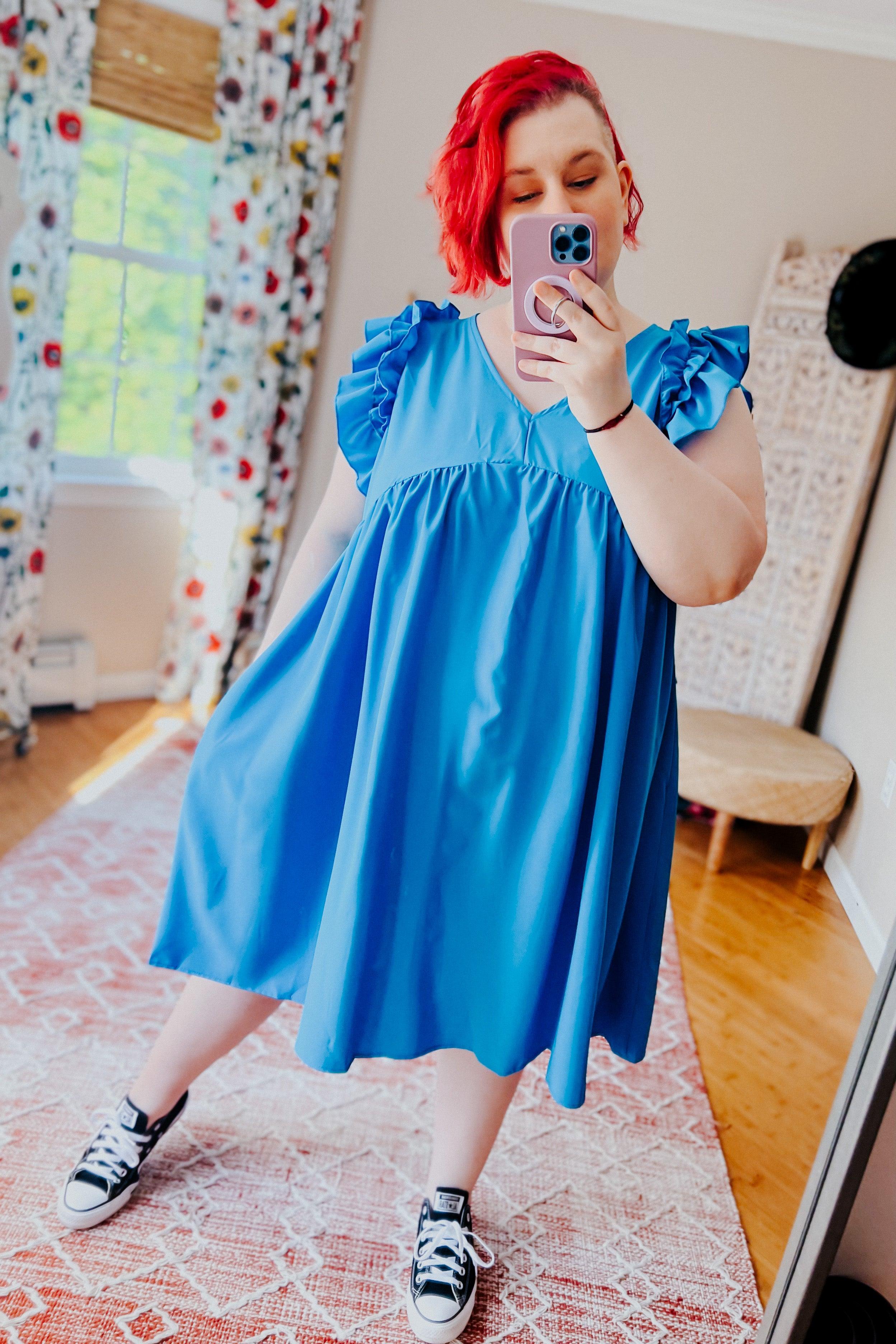 Rich Soul Babydoll Ruffle Crepe Dress - Atomic Wildflower