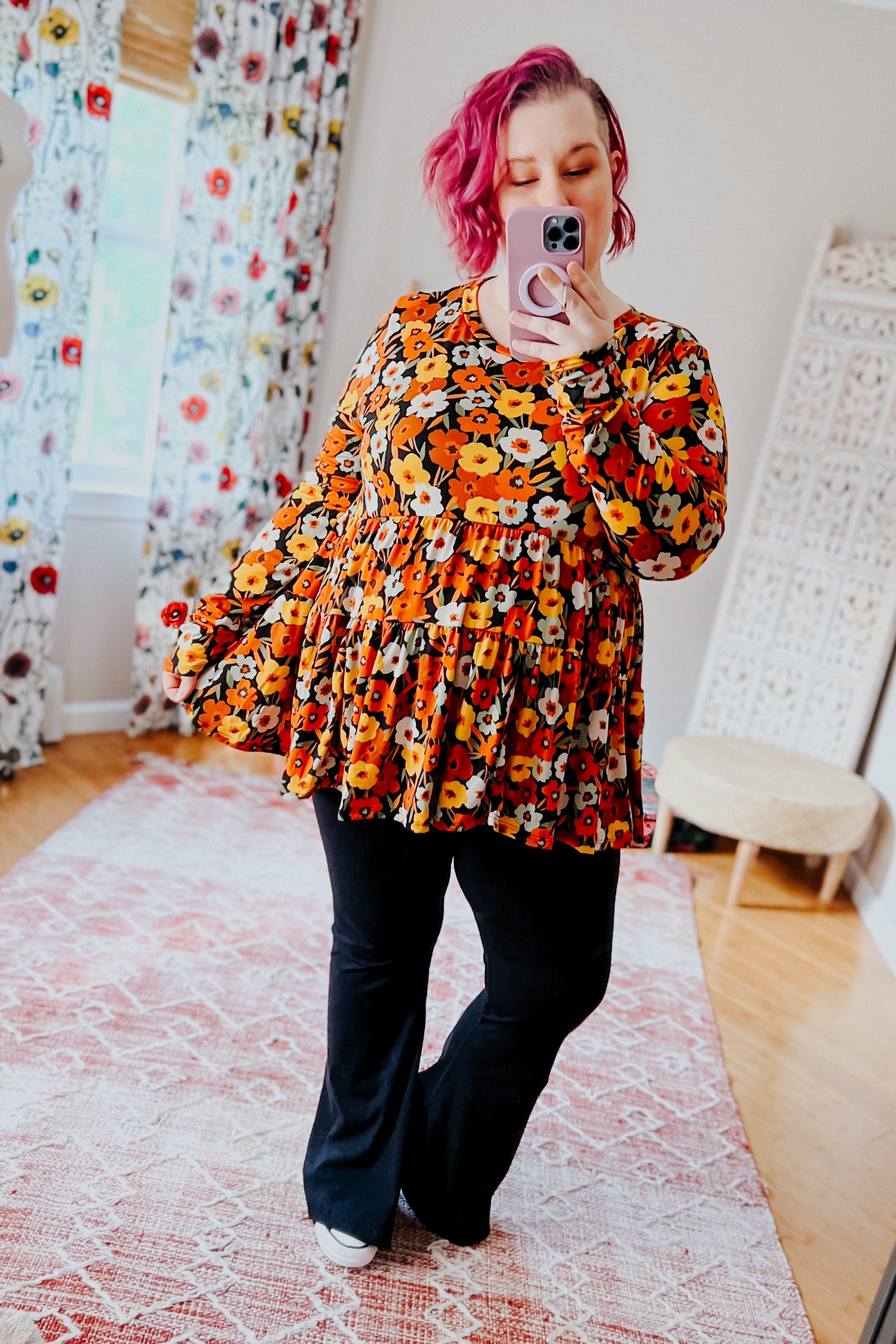 Nostalgic Floral Tiered Babydoll Top