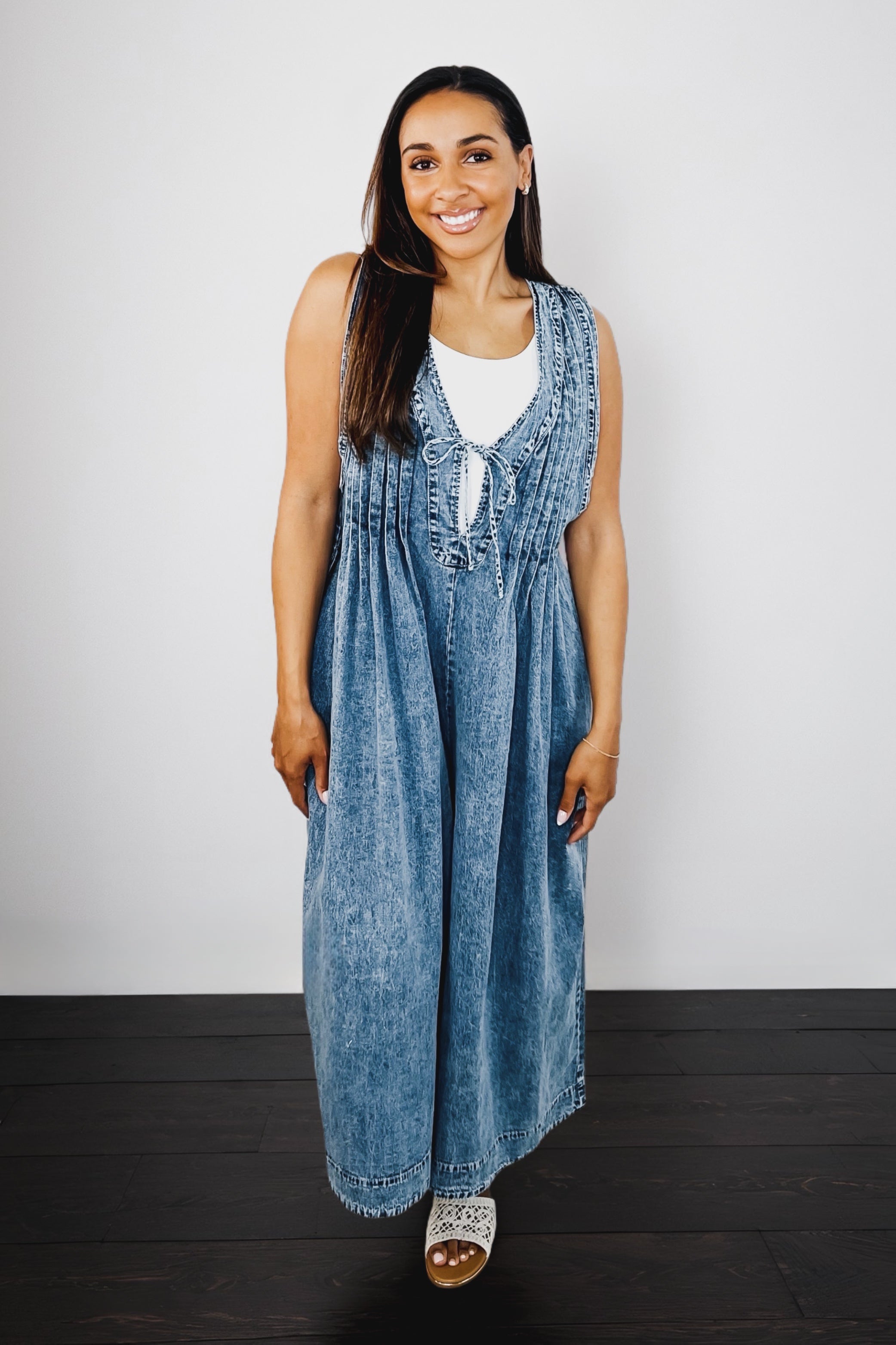 Too Cool For Fools Wide Leg Jumpsuit • Denim