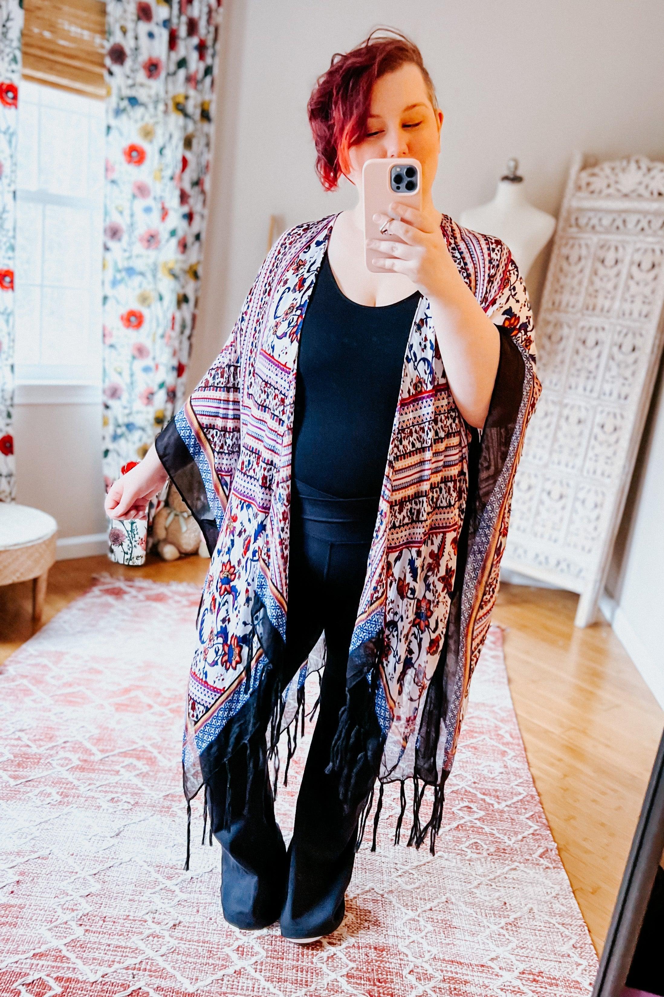 Delia Bohemian Diamond Tassel Kimono Layering Piece • Purple - Atomic Wildflower