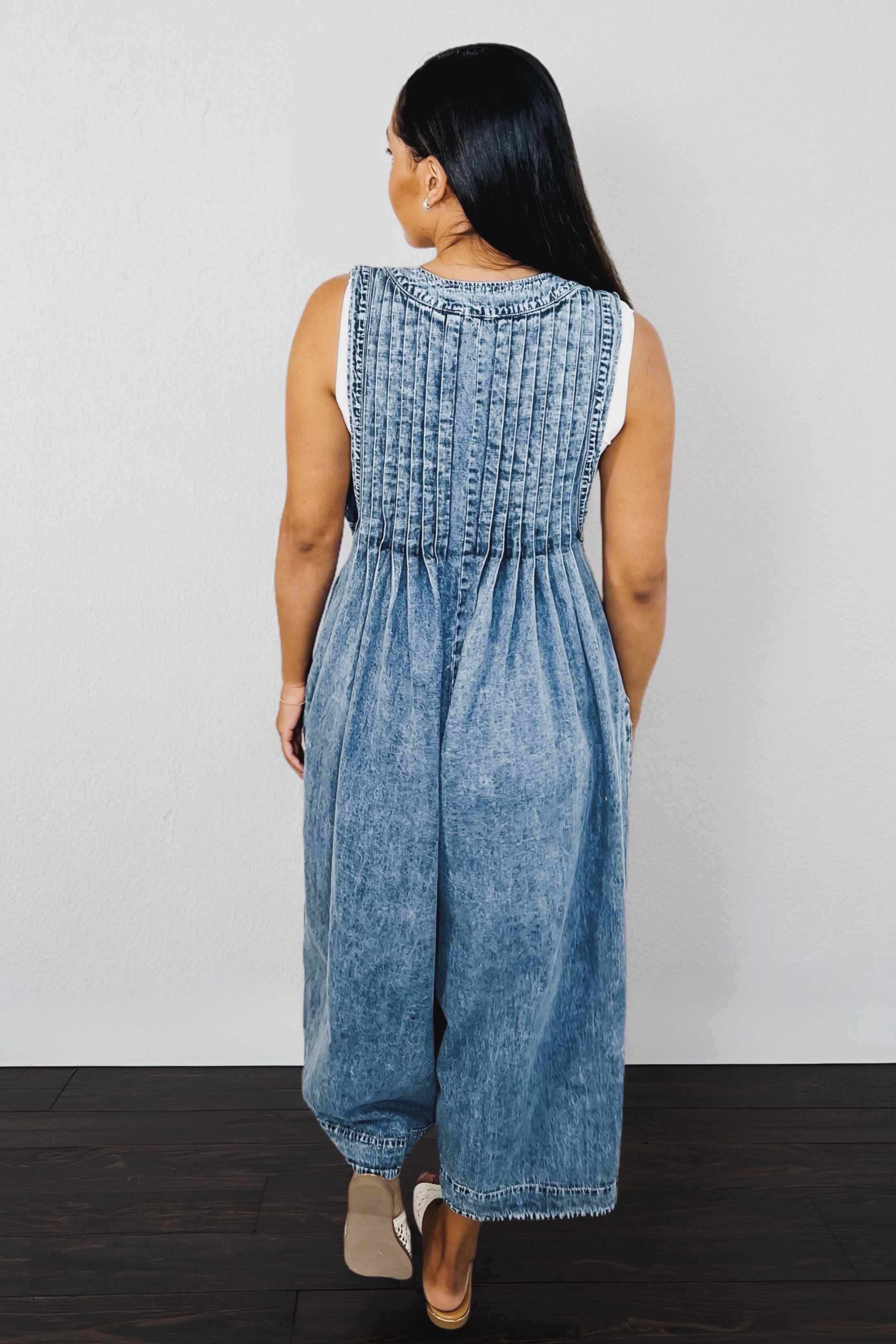 Too Cool For Fools Wide Leg Jumpsuit • Denim