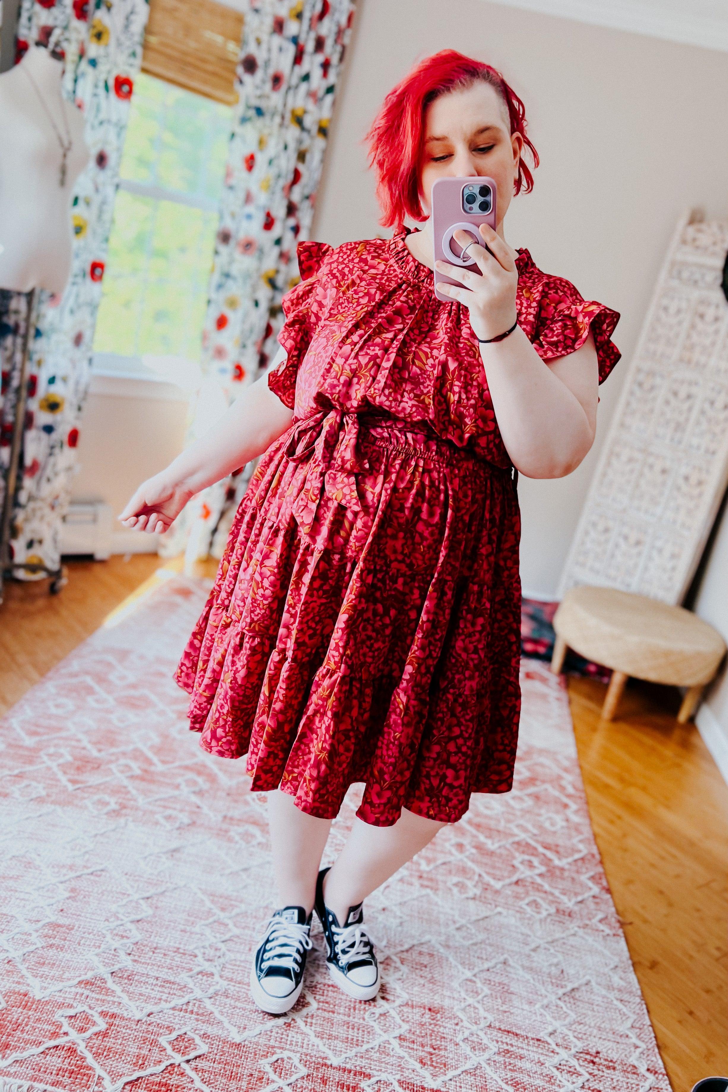 Dawn Floral Ruffle Frill Dress - Atomic Wildflower